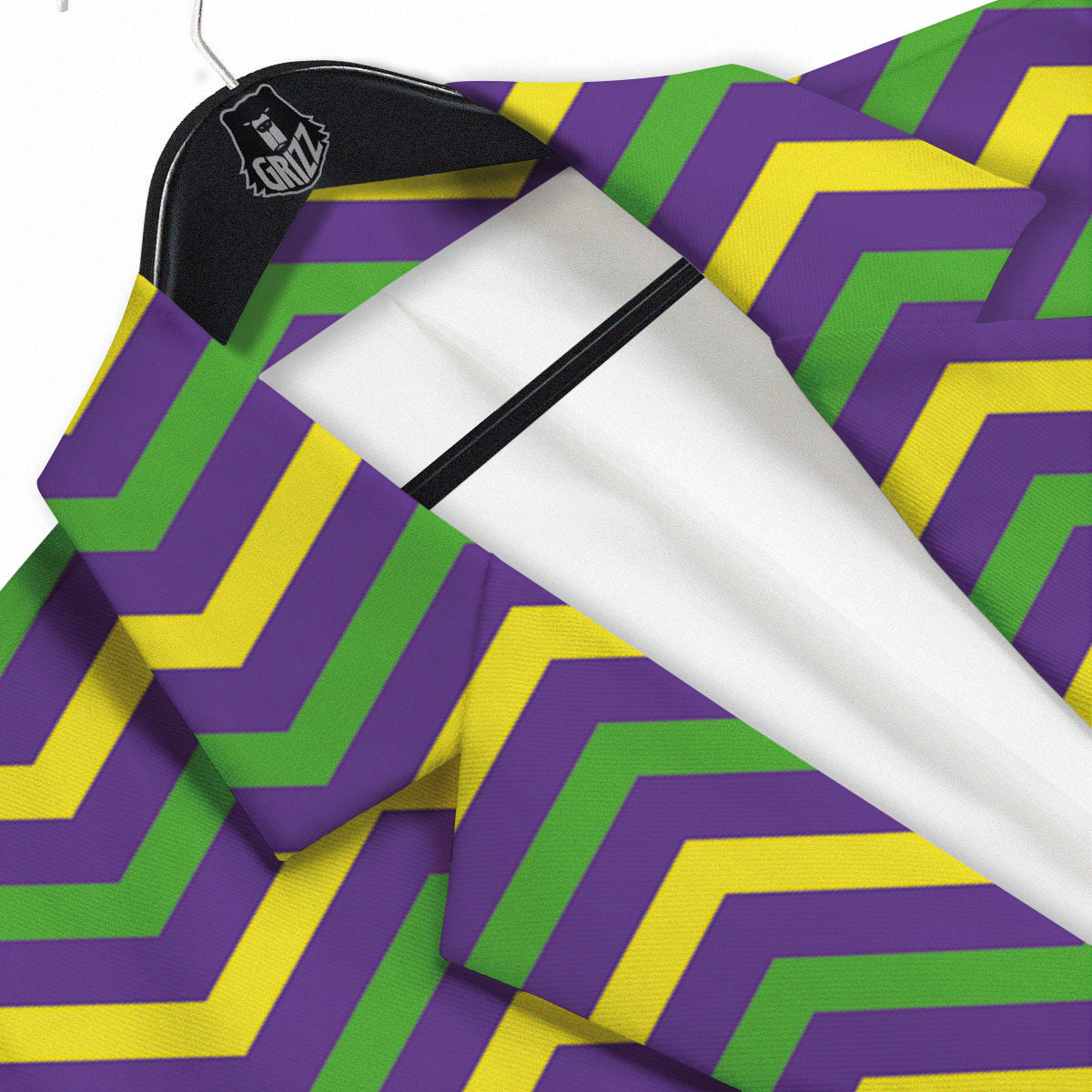 Fat Tuesday Chevron Mardi Gras Print Men's Sport Coat-grizzshop