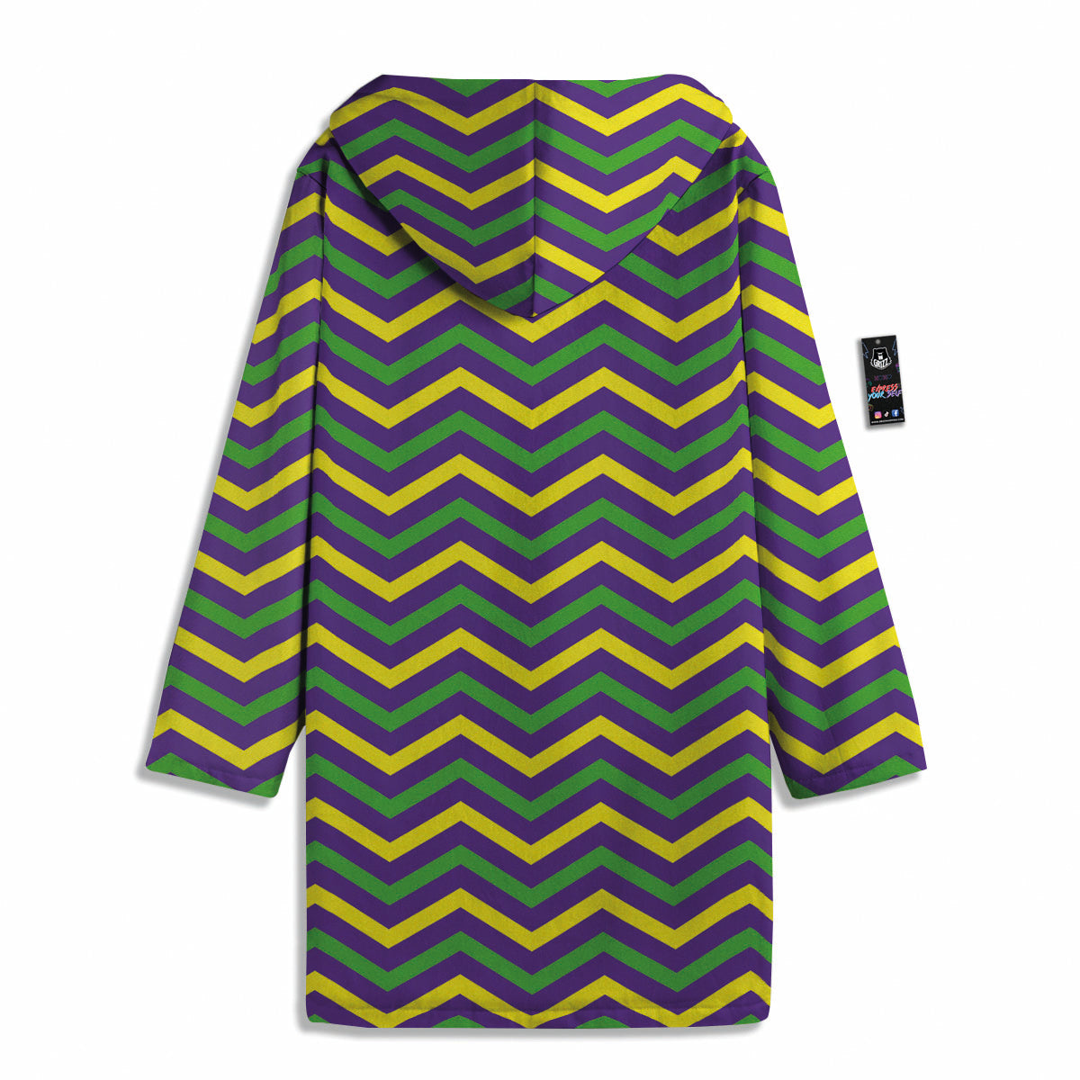 Fat Tuesday Chevron Mardi Gras Print Men's Windbreaker Jacket-grizzshop