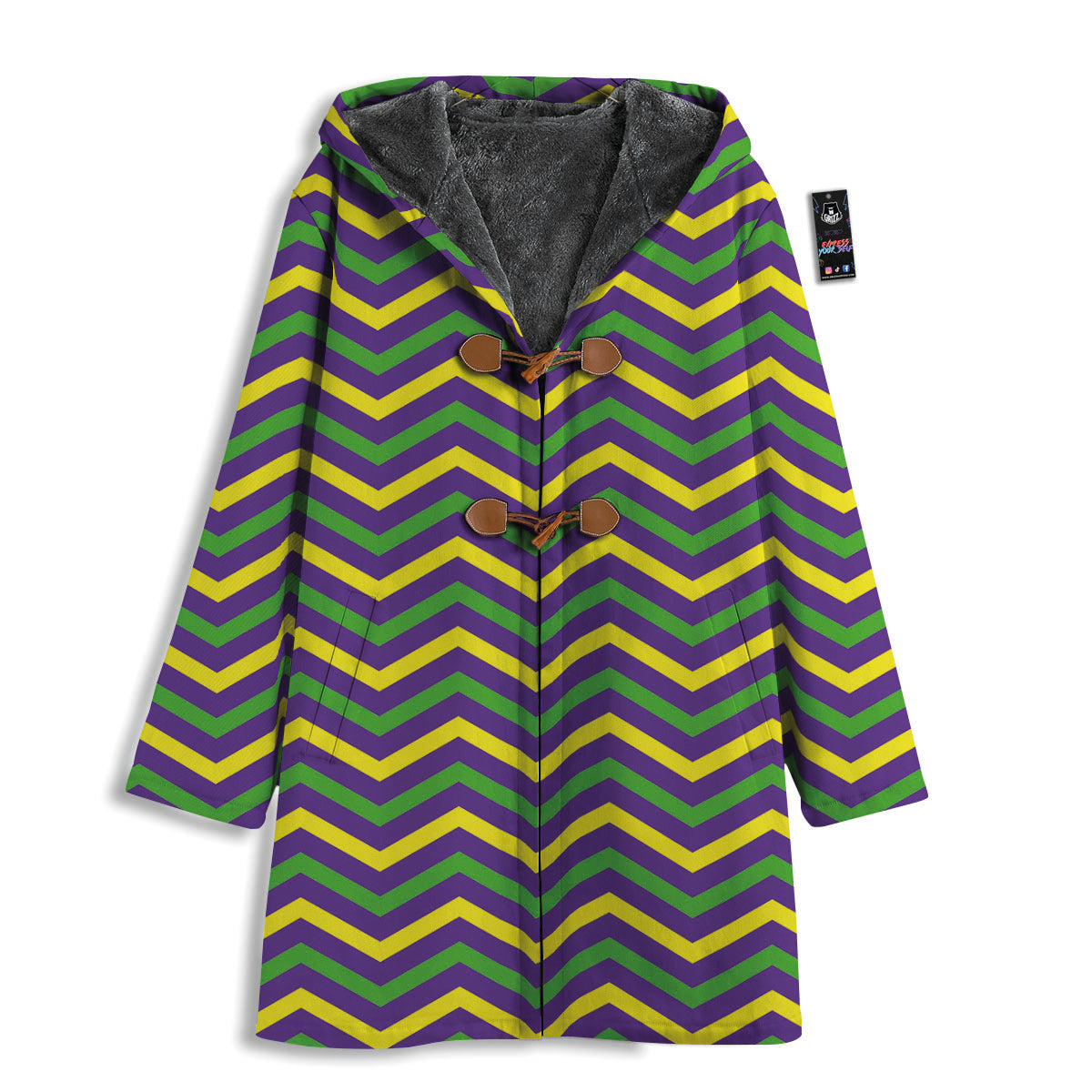 Fat Tuesday Chevron Mardi Gras Print Men's Windbreaker Jacket-grizzshop