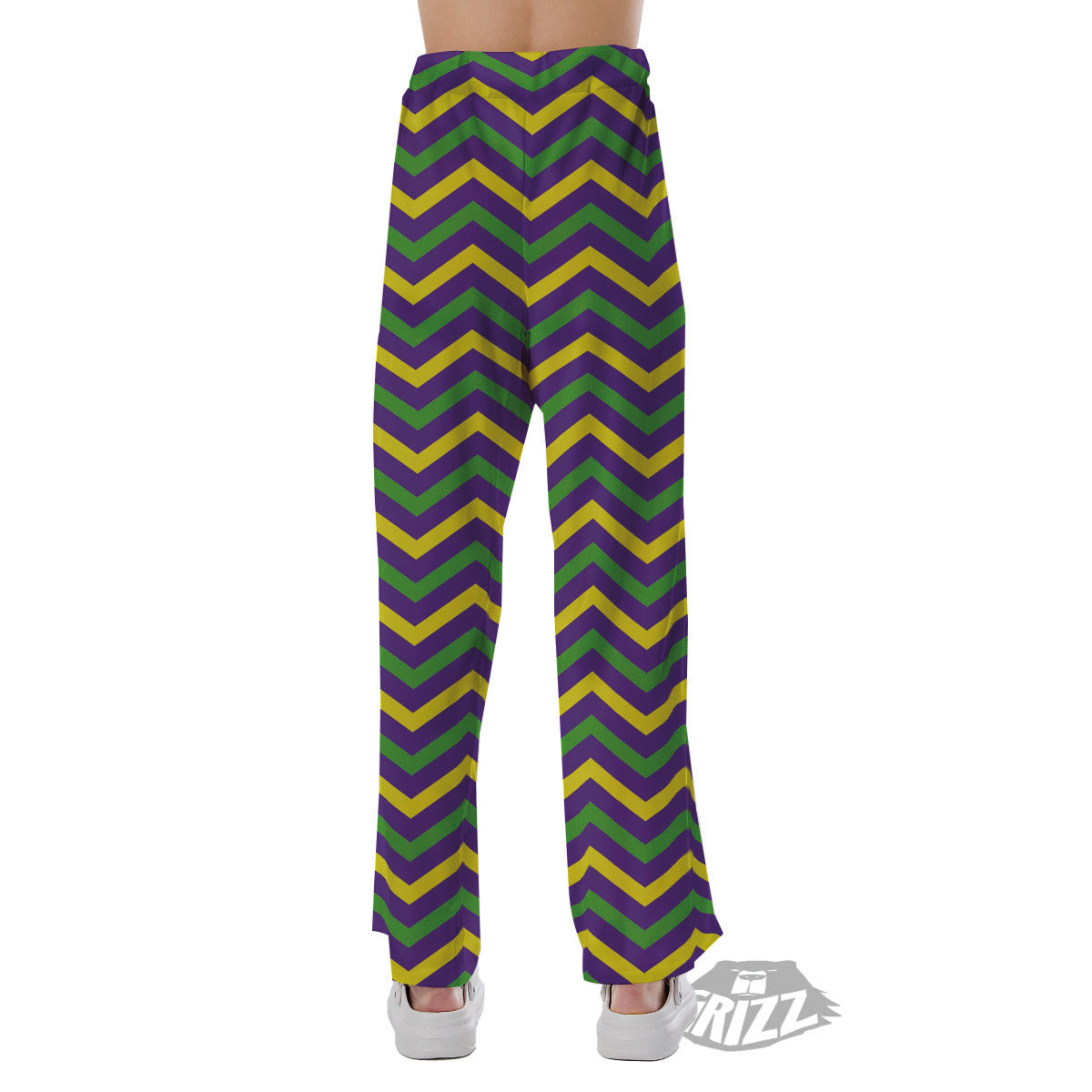 Fat Tuesday Chevron Mardi Gras Print Pajama Pants-grizzshop