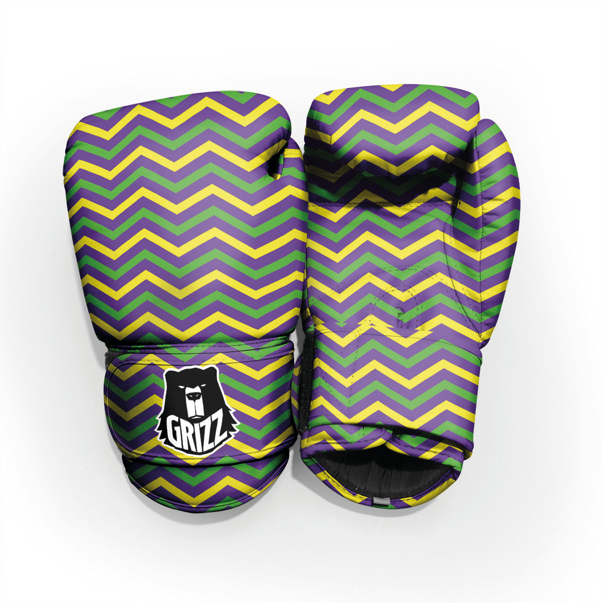 Fat Tuesday Chevron Mardi Gras Print Pro Boxing Glove