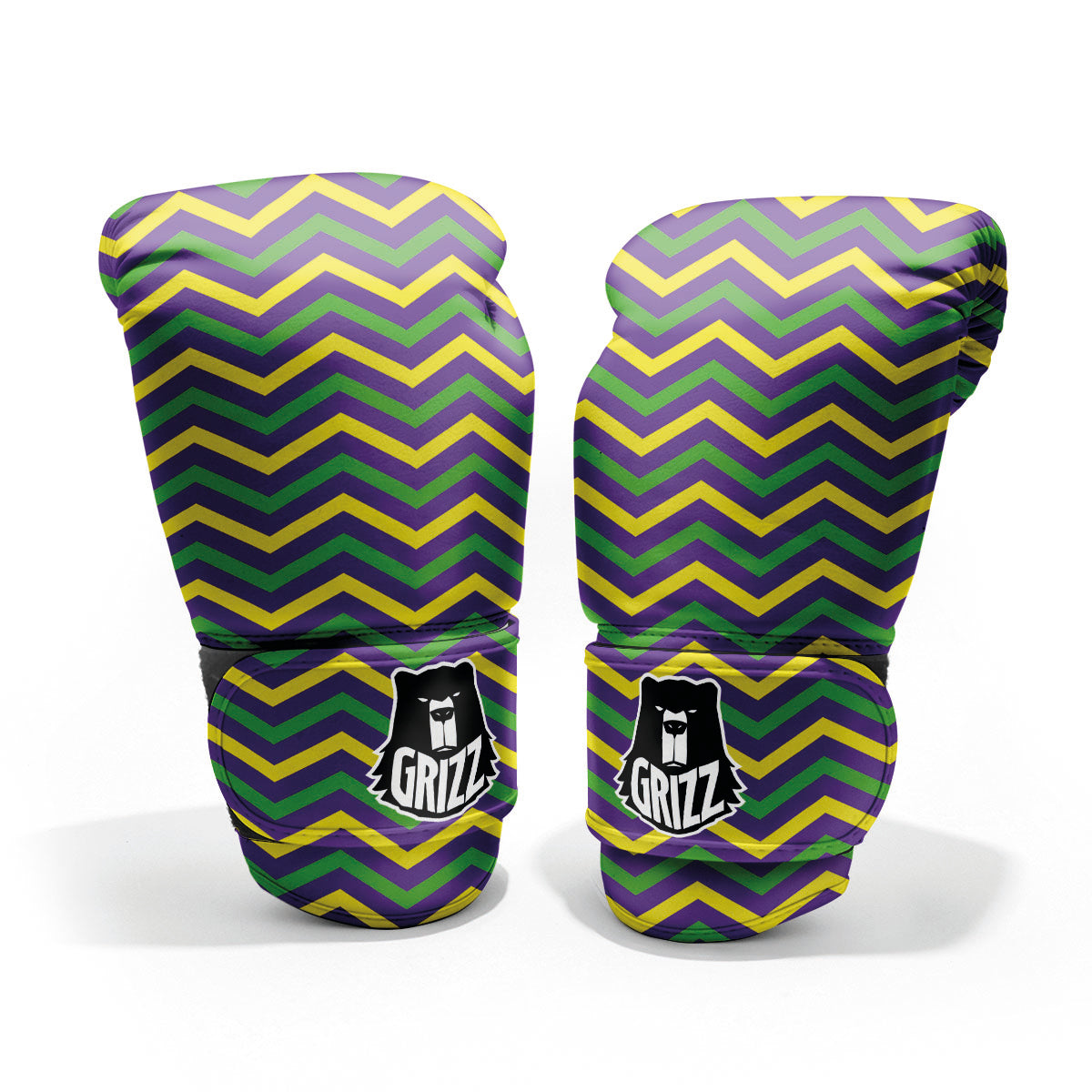 Fat Tuesday Chevron Mardi Gras Print Pro Boxing Glove