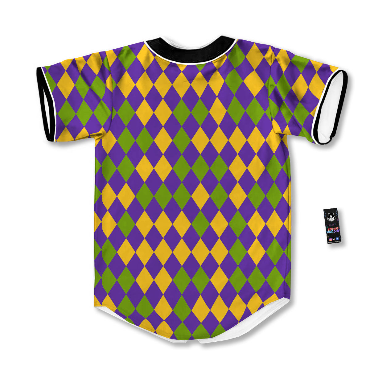 Fat Tuesday Mardi Gras Pattern Baseball Jersey-grizzshop