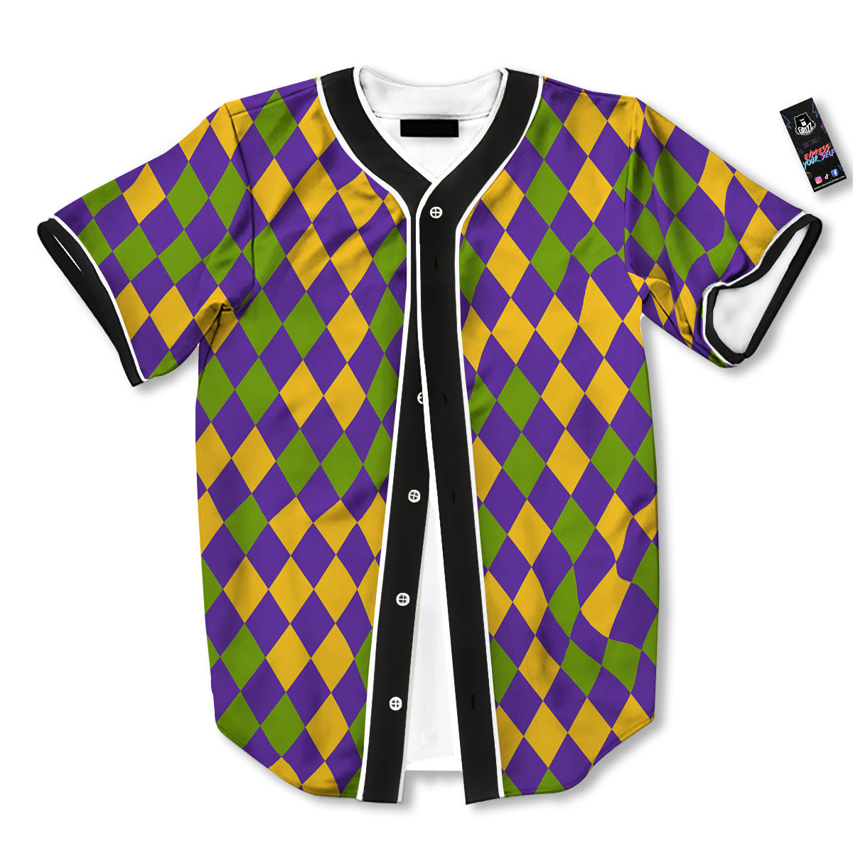 Fat Tuesday Mardi Gras Pattern Baseball Jersey-grizzshop