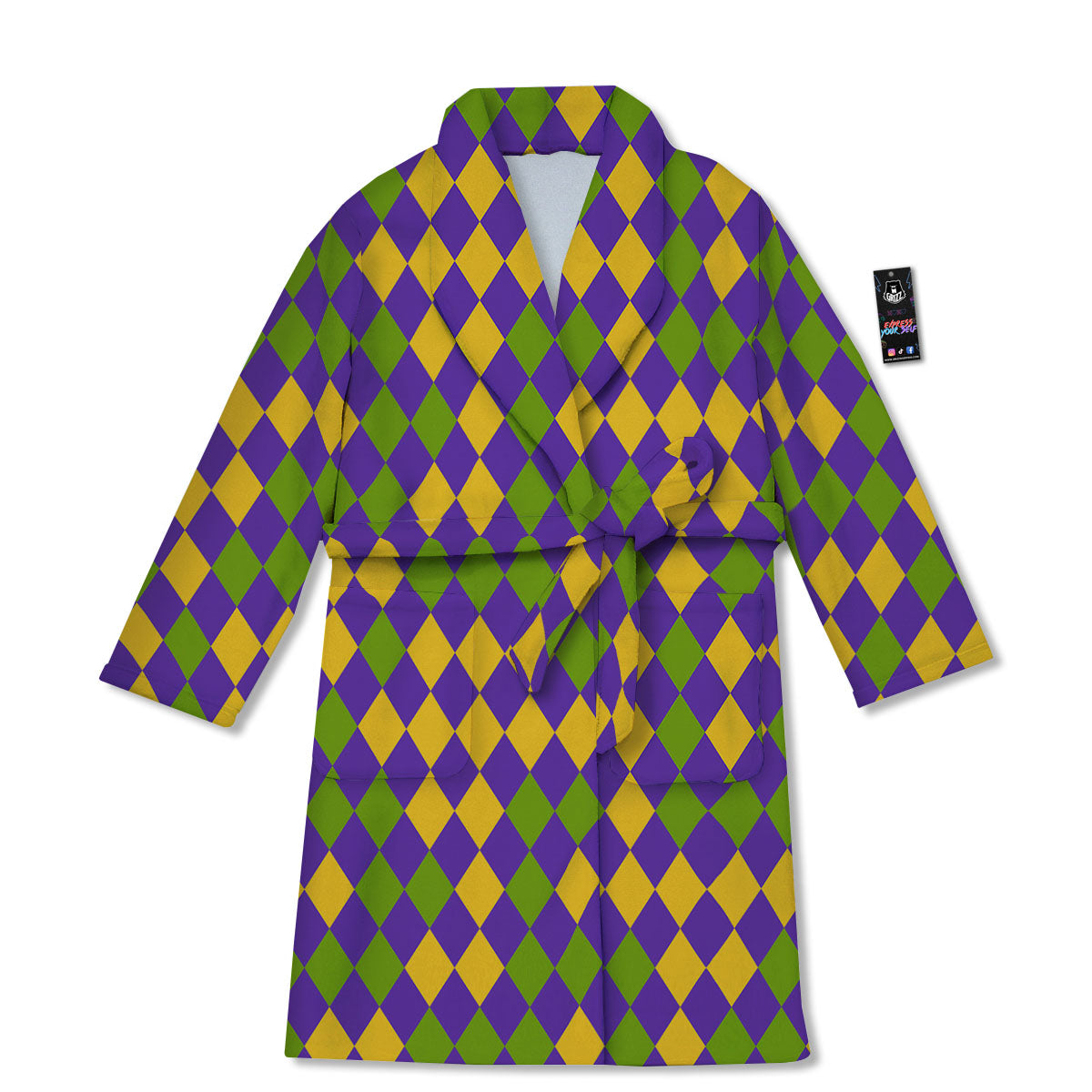 Fat Tuesday Mardi Gras Pattern Bathrobe-grizzshop