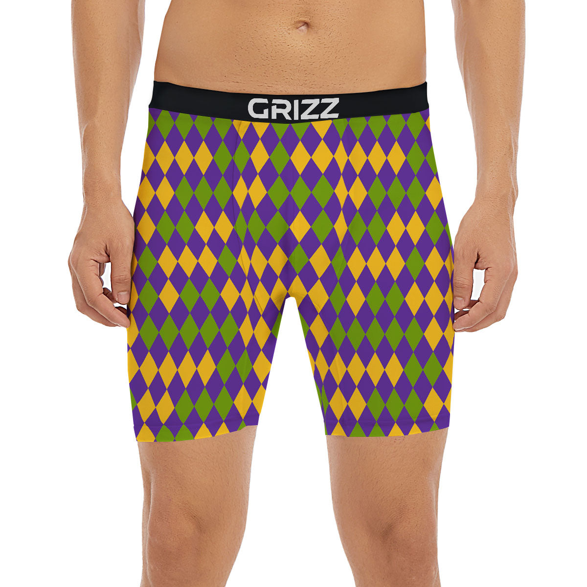 Fat Tuesday Mardi Gras Pattern Boxer Briefs-grizzshop