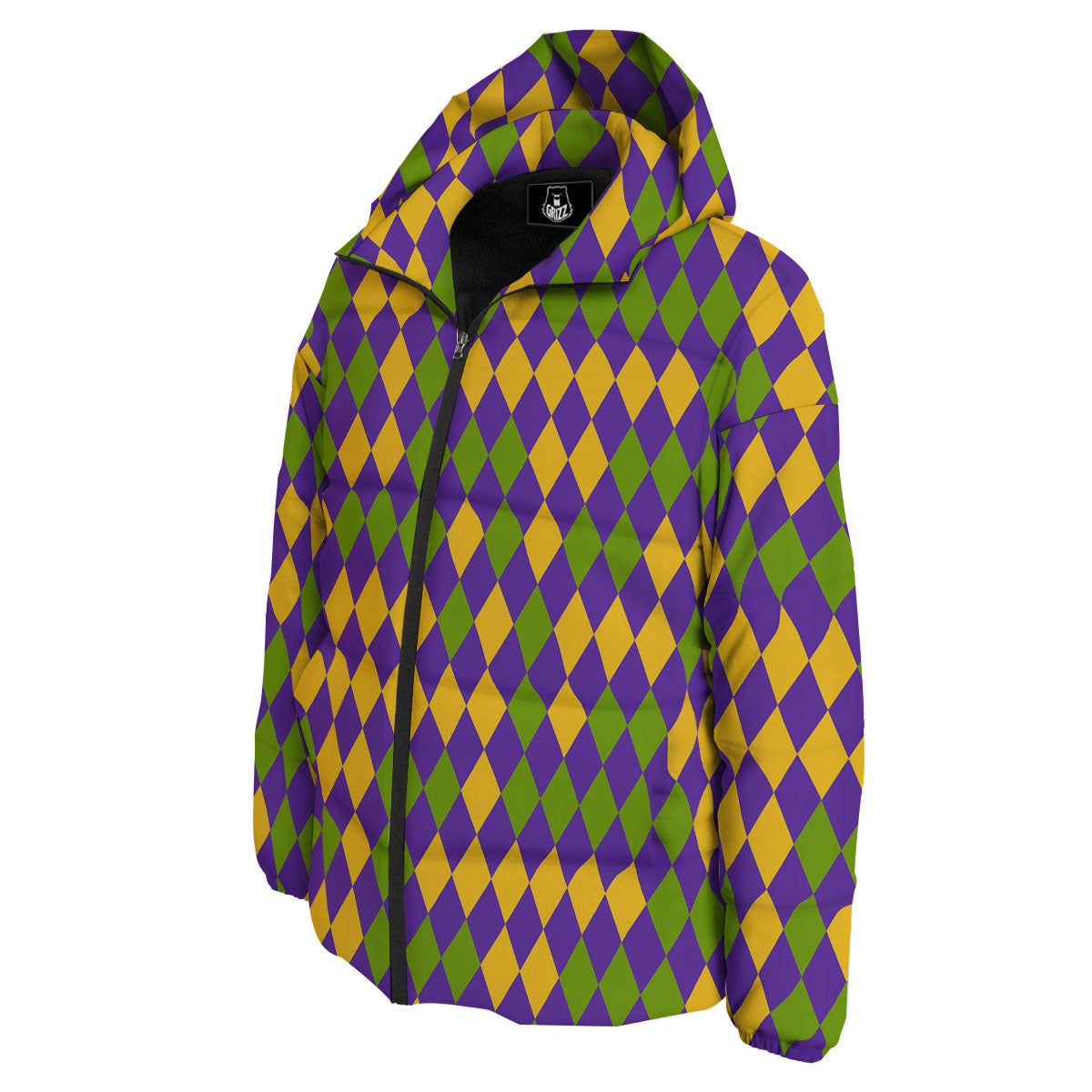 Fat Tuesday Mardi Gras Pattern Down Jacket-grizzshop