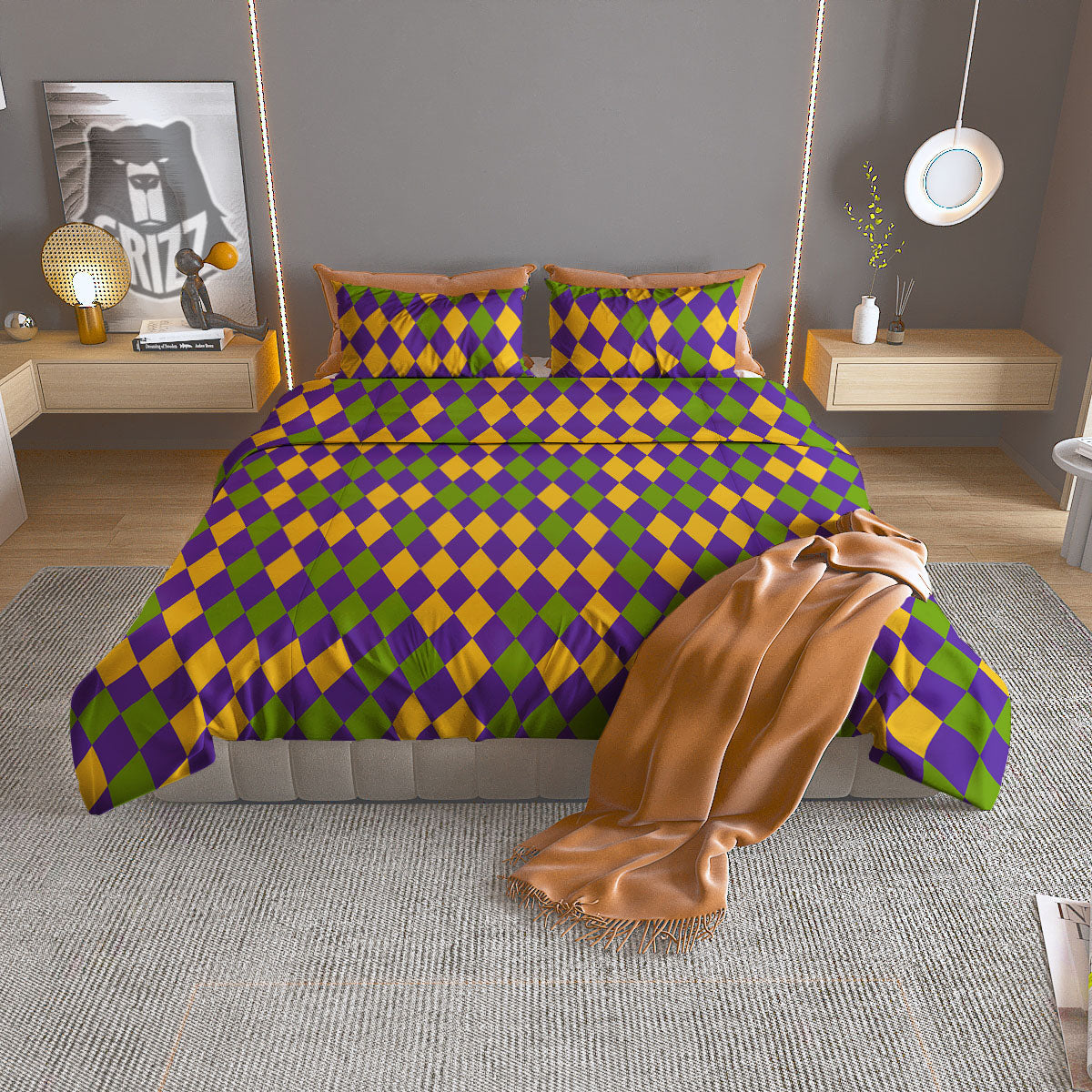 Fat Tuesday Mardi Gras Pattern Duvet Cover Bedding Set