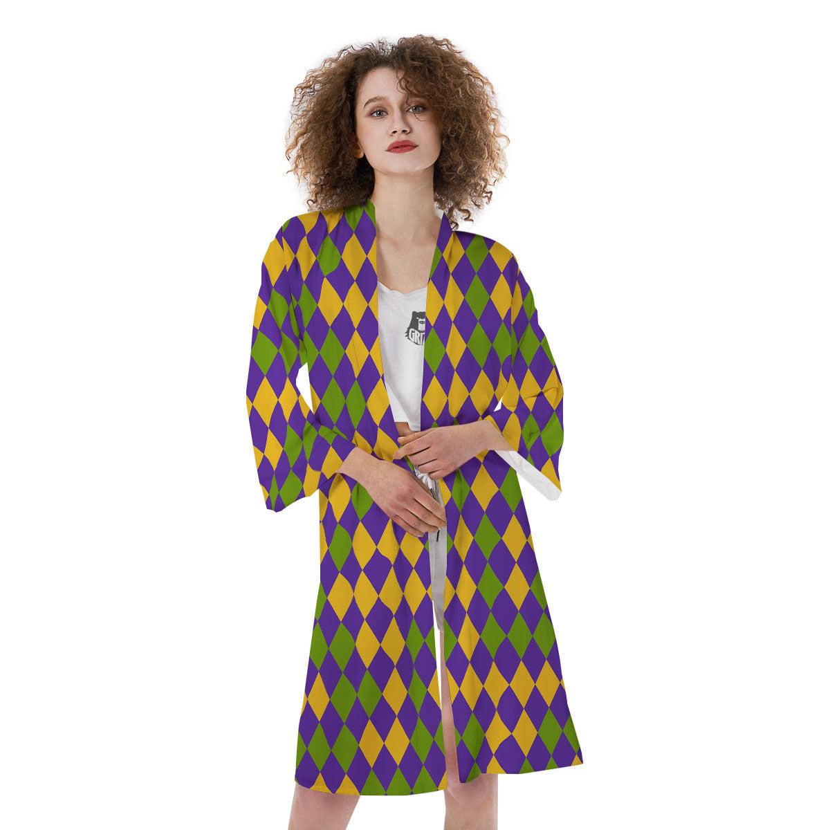 Fat Tuesday Mardi Gras Pattern Kimono-grizzshop