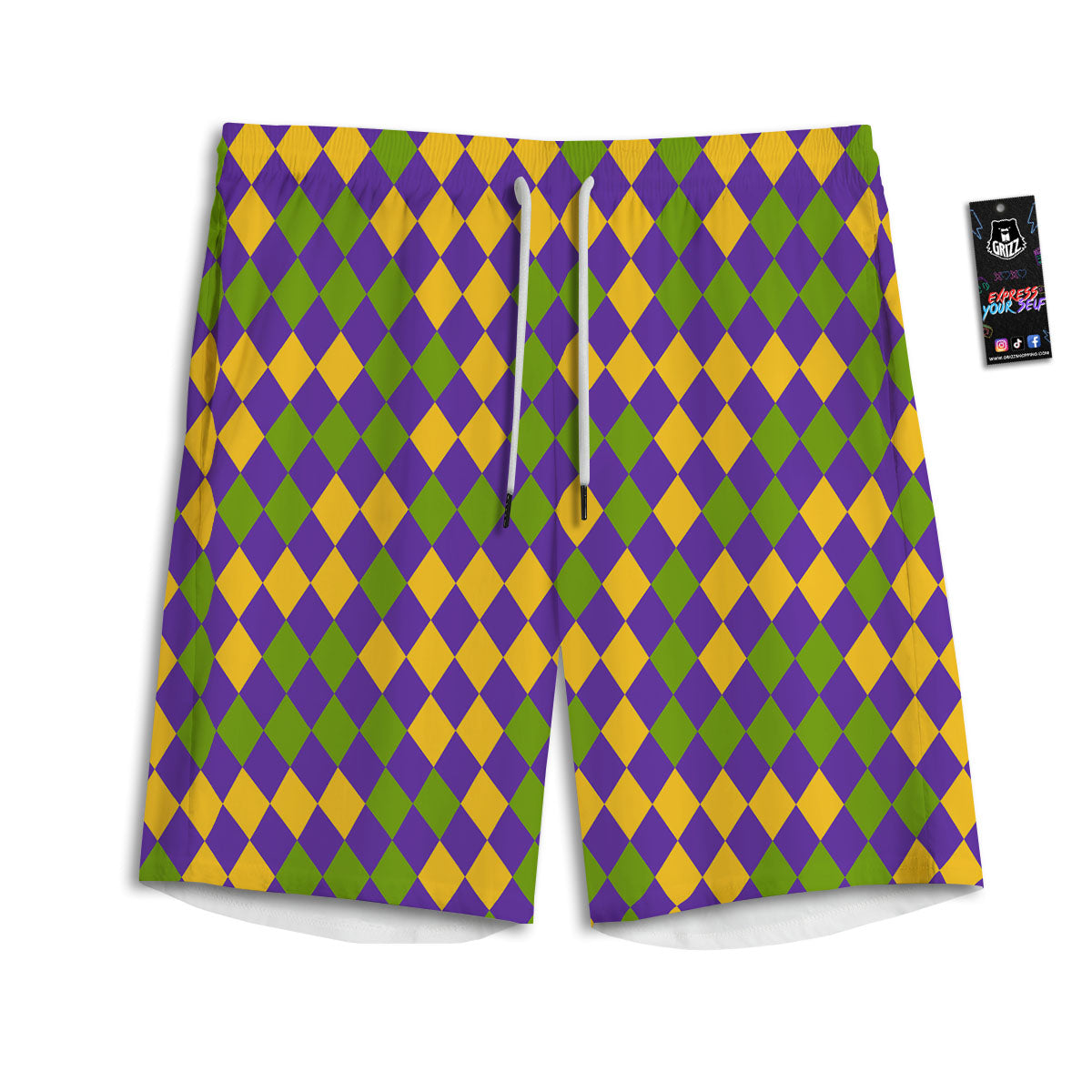 Fat Tuesday Mardi Gras Pattern Men's Athletic Shorts