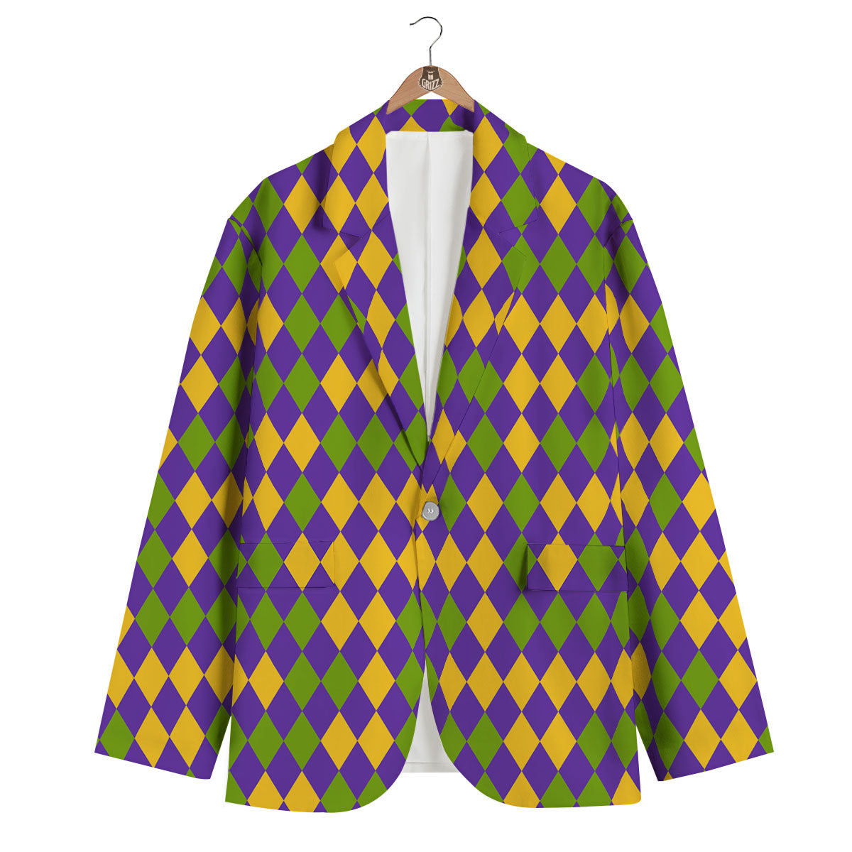 Fat Tuesday Mardi Gras Pattern Men's Blazer-grizzshop