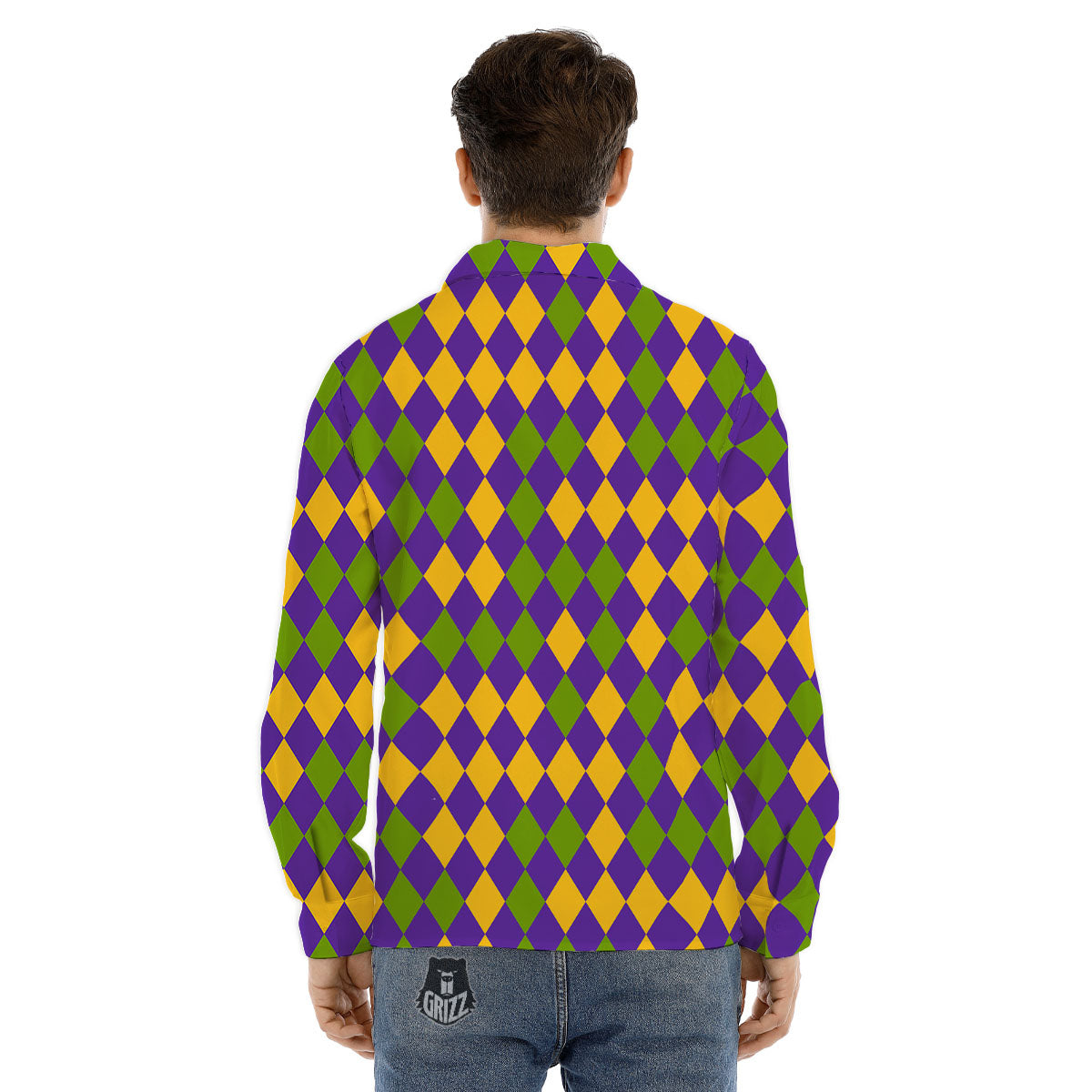 Fat Tuesday Mardi Gras Pattern Men's Dress Shirts-grizzshop