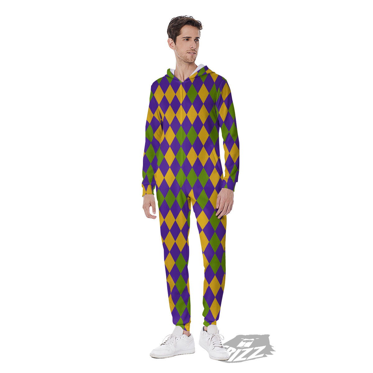 Fat Tuesday Mardi Gras Pattern Men's Jumpsuit-grizzshop
