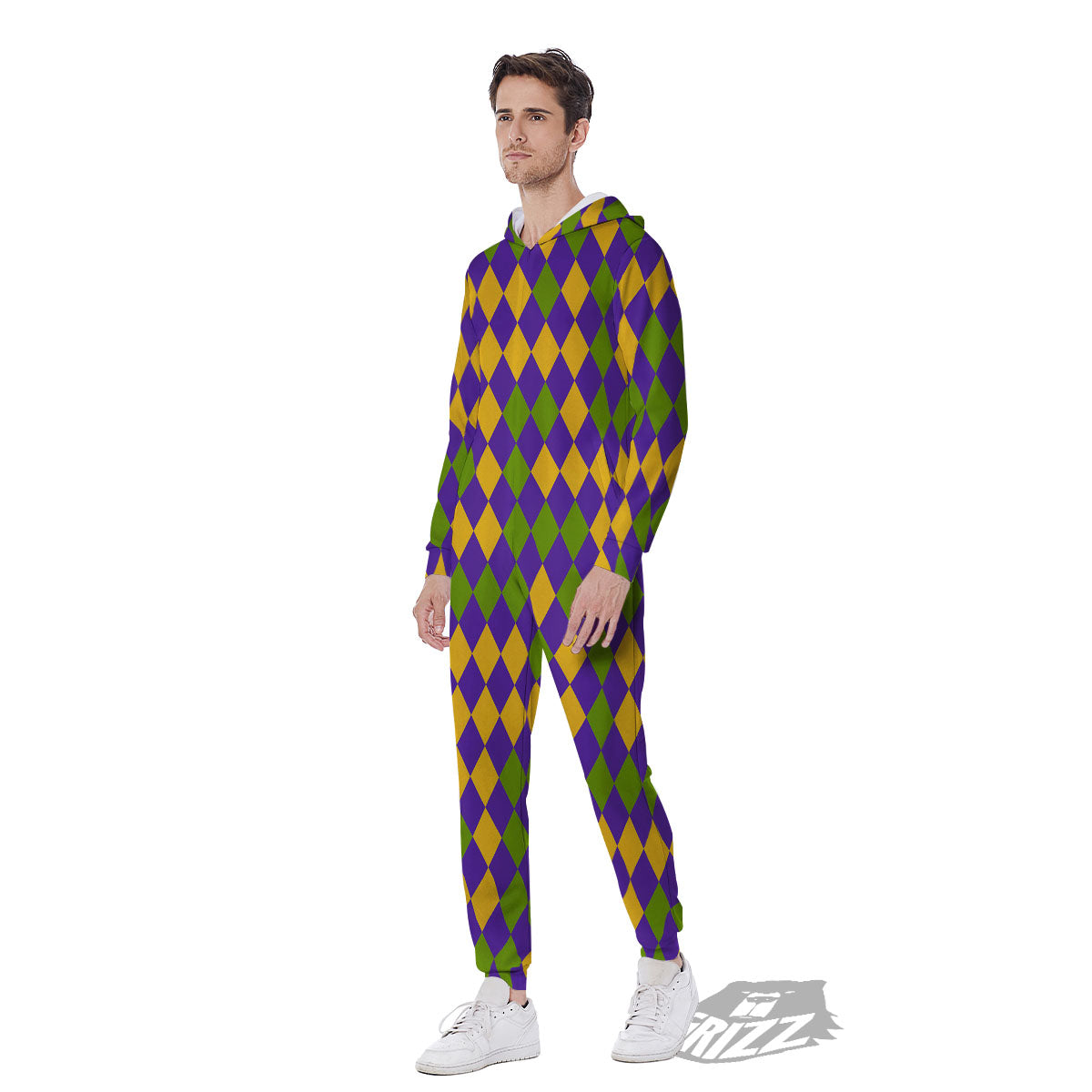 Fat Tuesday Mardi Gras Pattern Men's Jumpsuit-grizzshop