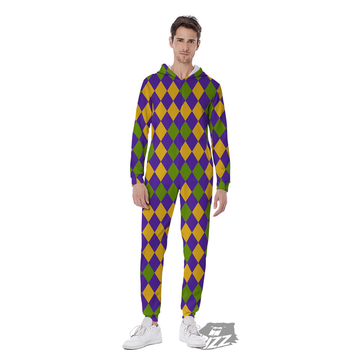 Fat Tuesday Mardi Gras Pattern Men's Jumpsuit-grizzshop