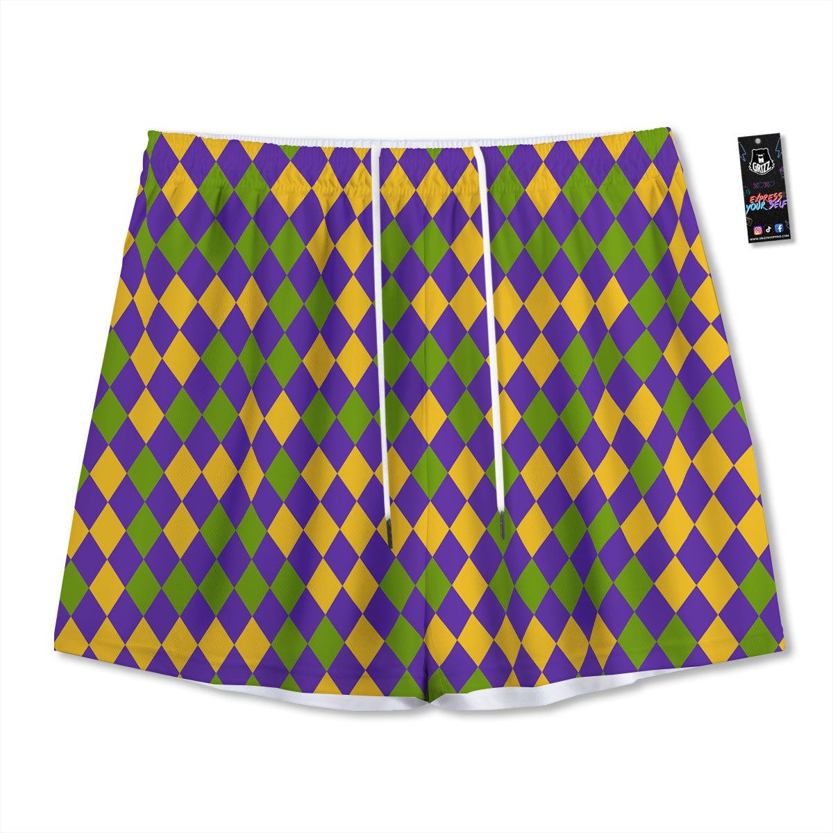 Fat Tuesday Mardi Gras Pattern Mesh Shorts