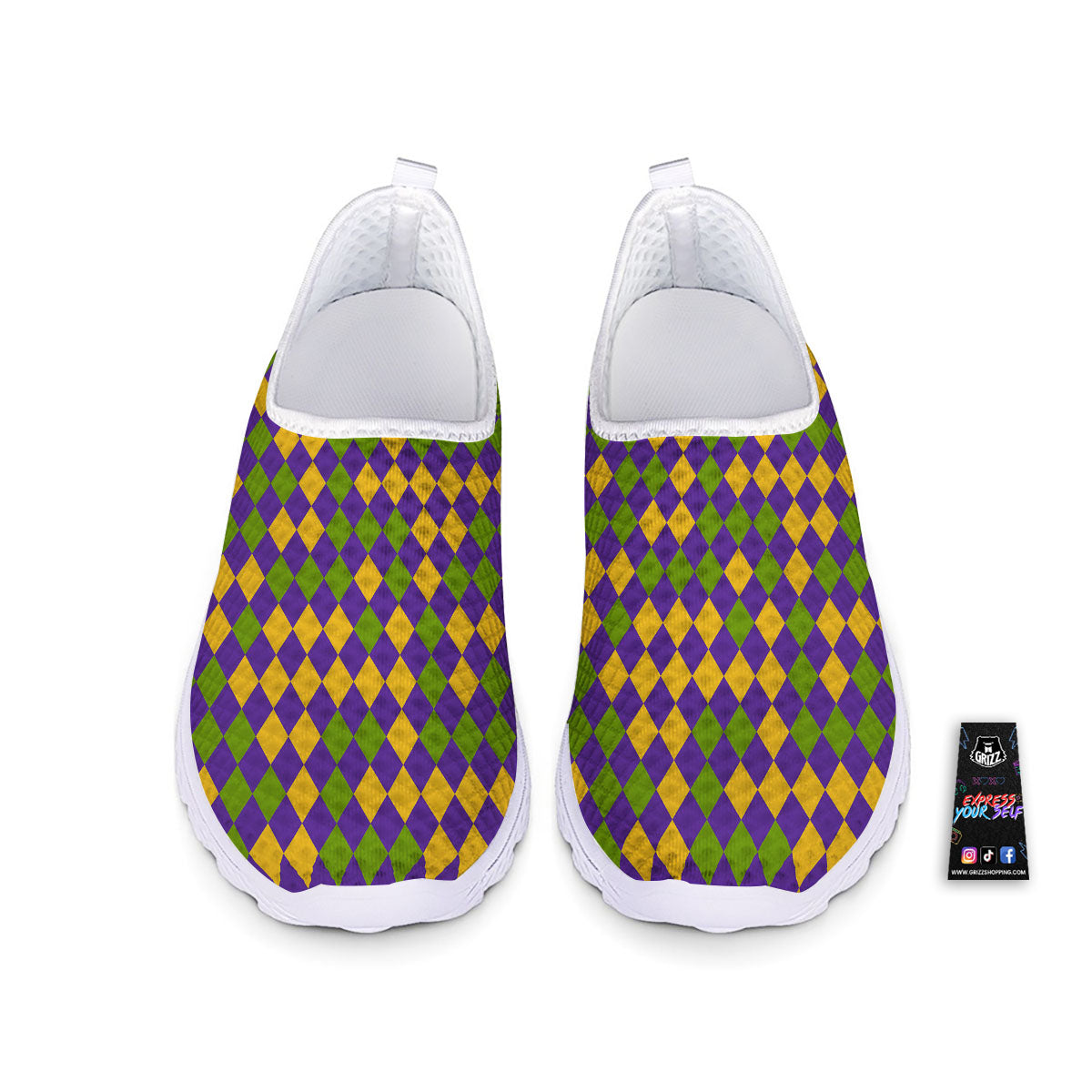 Fat Tuesday Mardi Gras Pattern Nurse Shoes-grizzshop