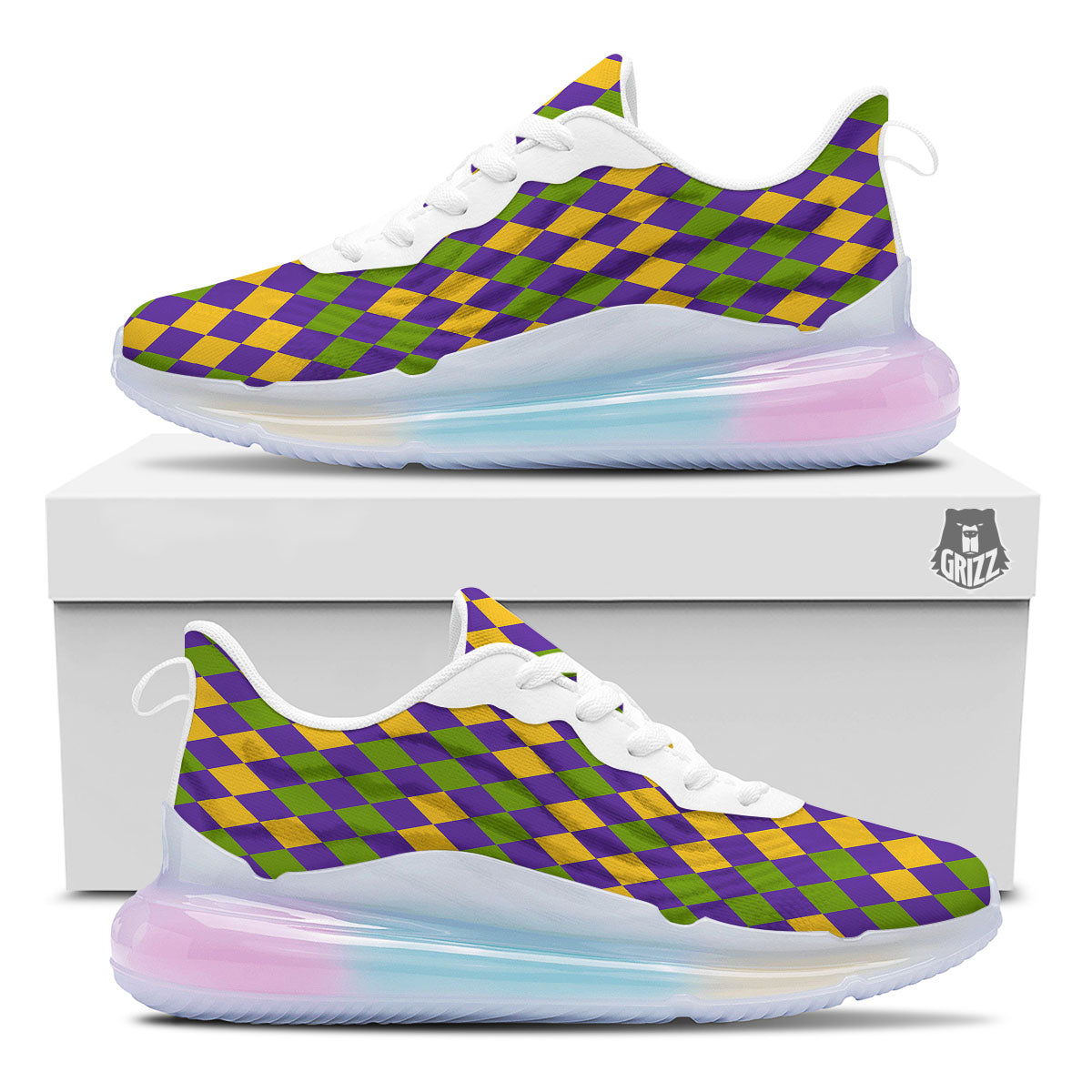 Fat Tuesday Mardi Gras Pattern Running Sneakers-grizzshop