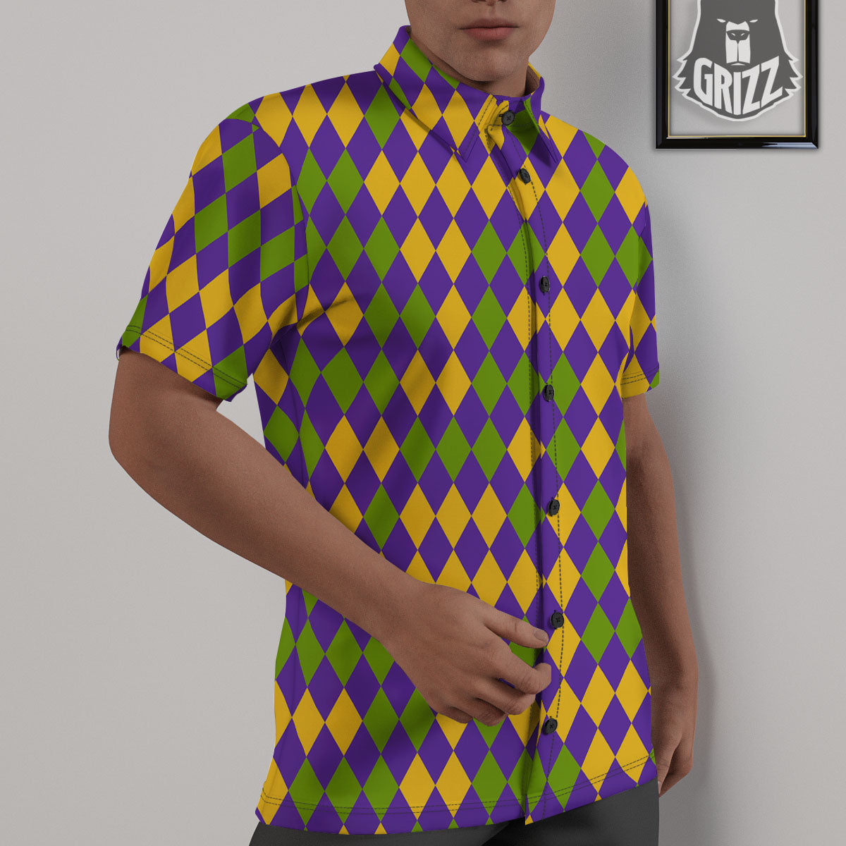 Fat Tuesday Mardi Gras Pattern Untucked Shirts-grizzshop