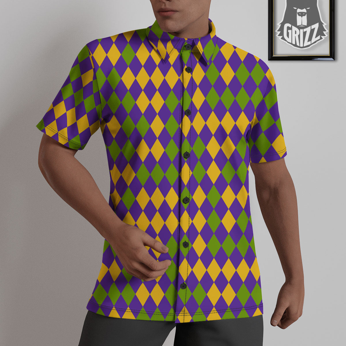 Fat Tuesday Mardi Gras Pattern Untucked Shirts-grizzshop