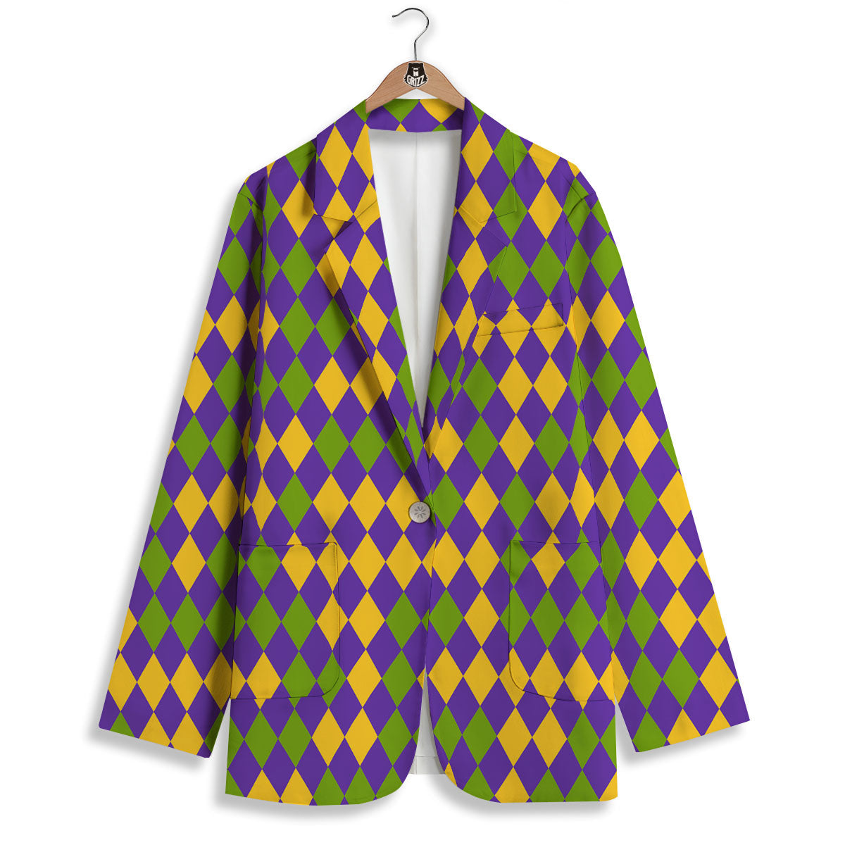Fat Tuesday Mardi Gras Pattern Women's Blazer-grizzshop