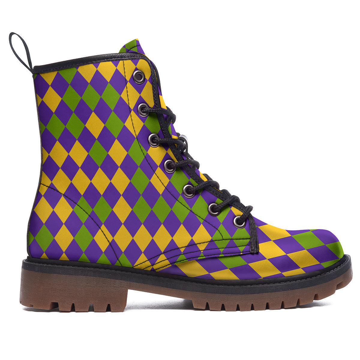 Fat Tuesday Mardi Gras Pattern Work Boots-grizzshop