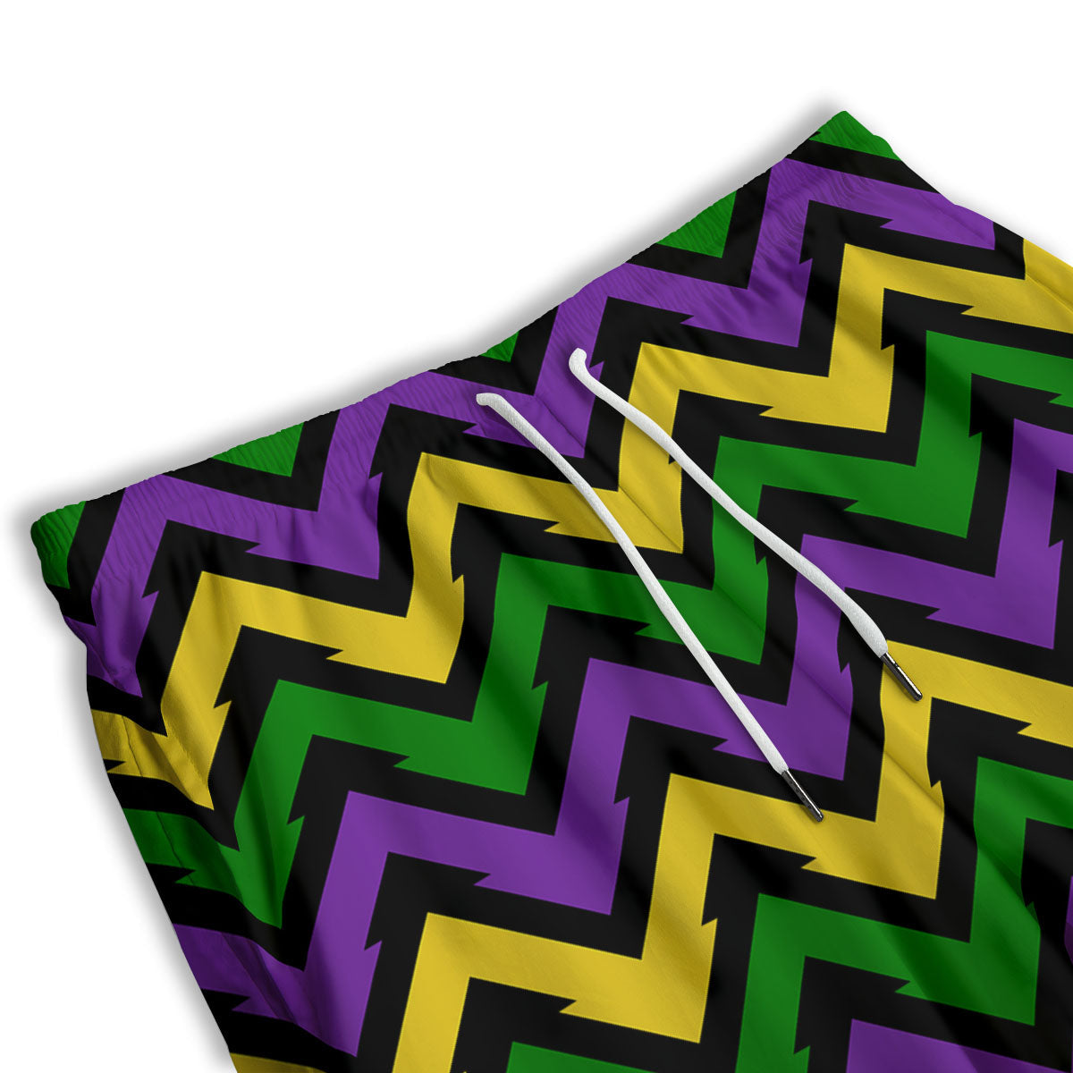 Fat Tuesday Zigzag Mardi Gras Print Men's Athletic Shorts