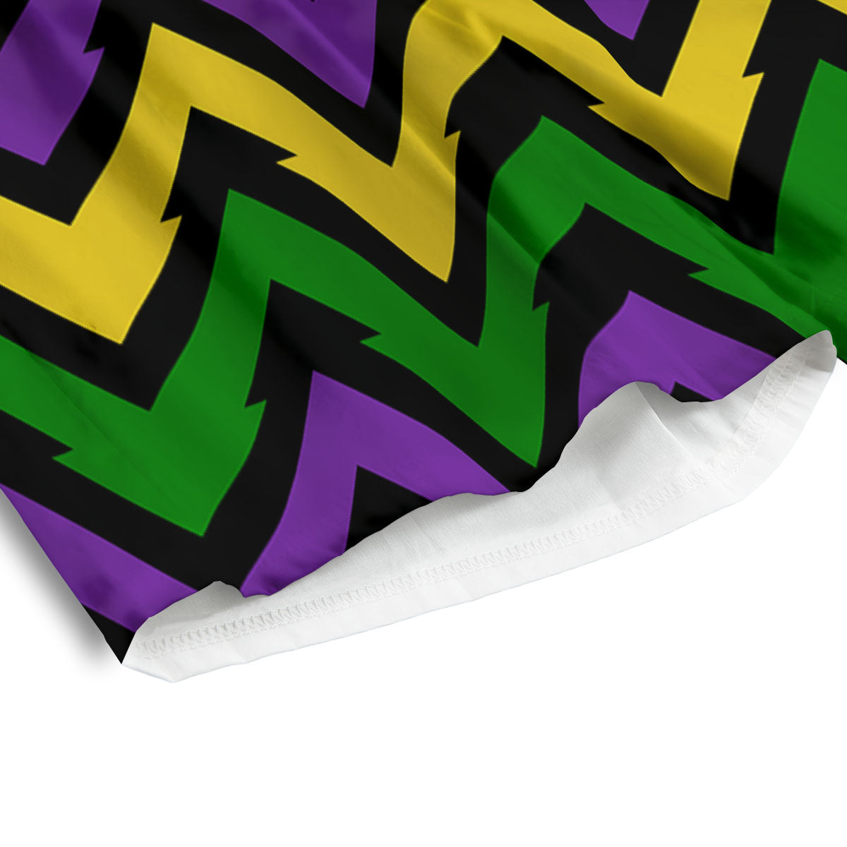 Fat Tuesday Zigzag Mardi Gras Print Men's Athletic Shorts