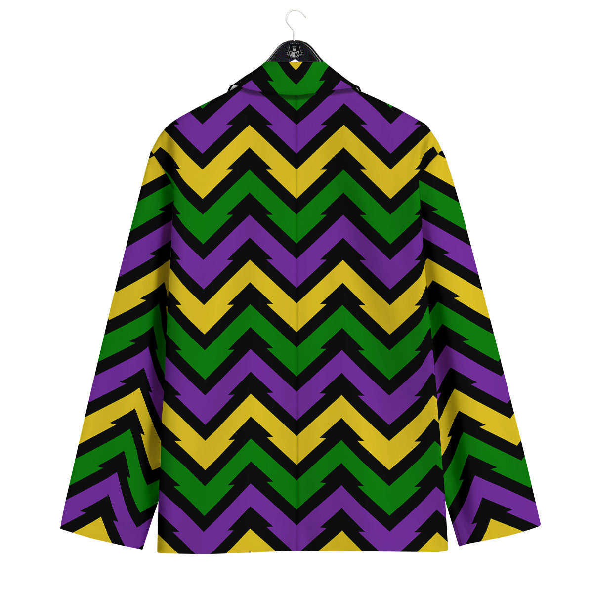 Fat Tuesday Zigzag Mardi Gras Print Men's Sport Coat-grizzshop