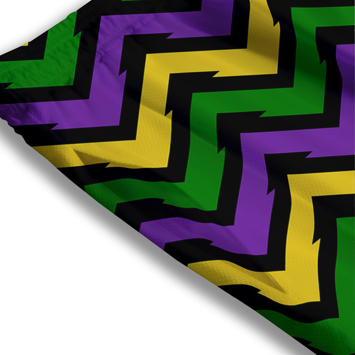 Fat Tuesday Zigzag Mardi Gras Print Mesh Shorts