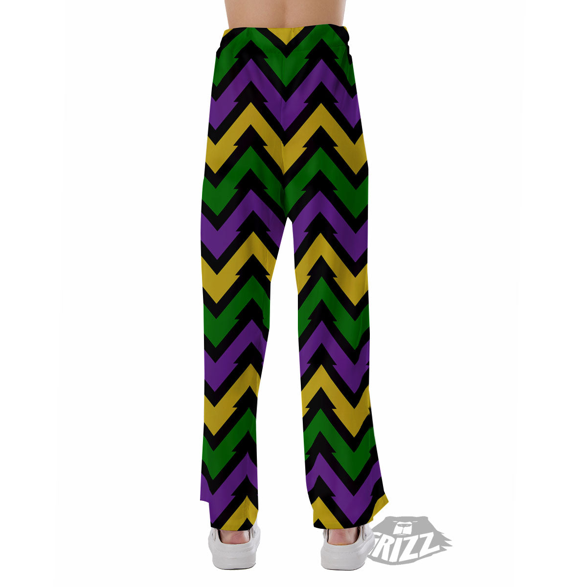 Fat Tuesday Zigzag Mardi Gras Print Pajama Pants-grizzshop
