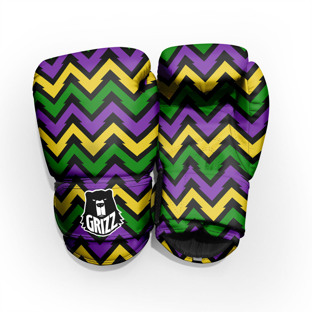 Fat Tuesday Zigzag Mardi Gras Print Pro Boxing Glove