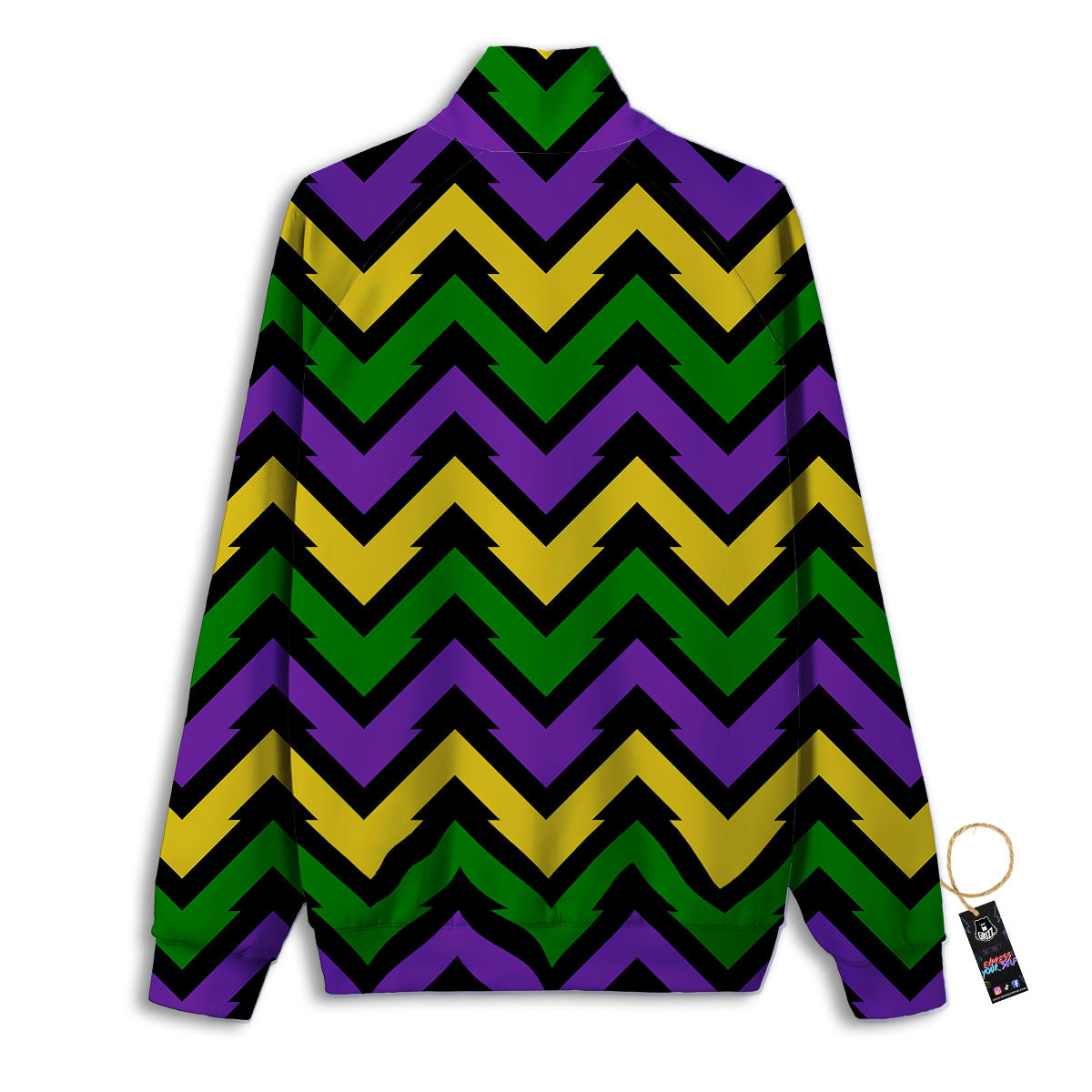 Fat Tuesday Zigzag Mardi Gras Print Track Jacket-grizzshop