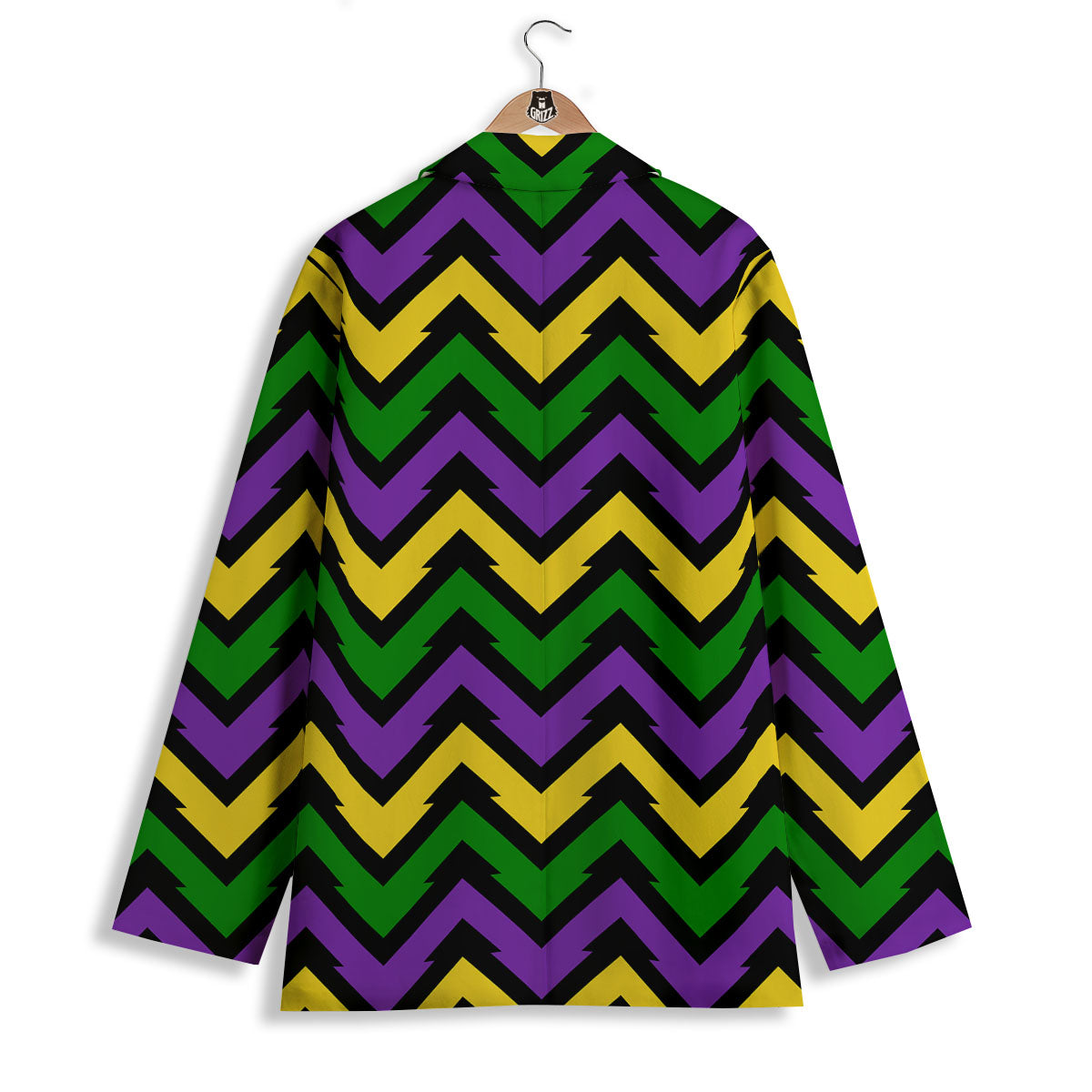 Fat Tuesday Zigzag Mardi Gras Print Women's Blazer-grizzshop