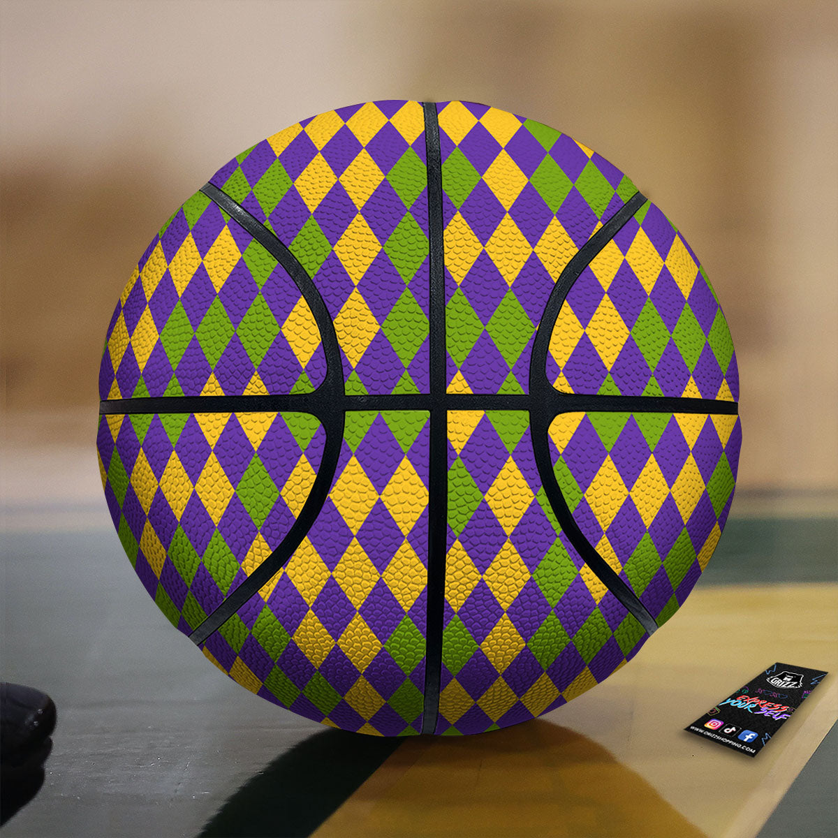 Fat Tuesday Mardi Gras Pattern Basketball