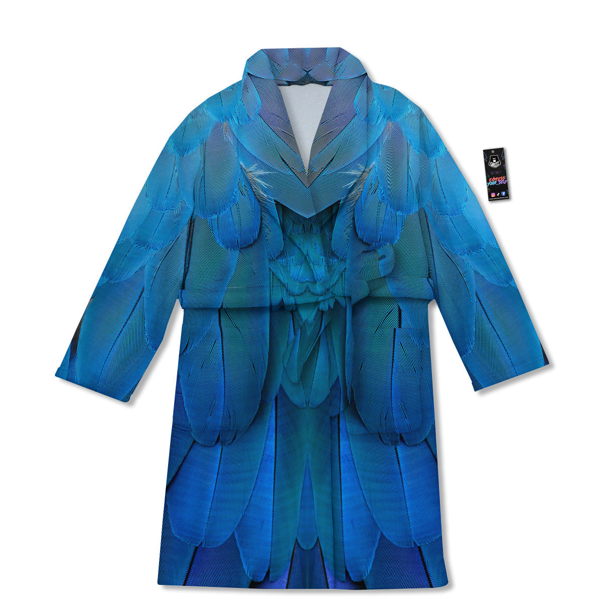 Feather Blue Print Bathrobe-grizzshop