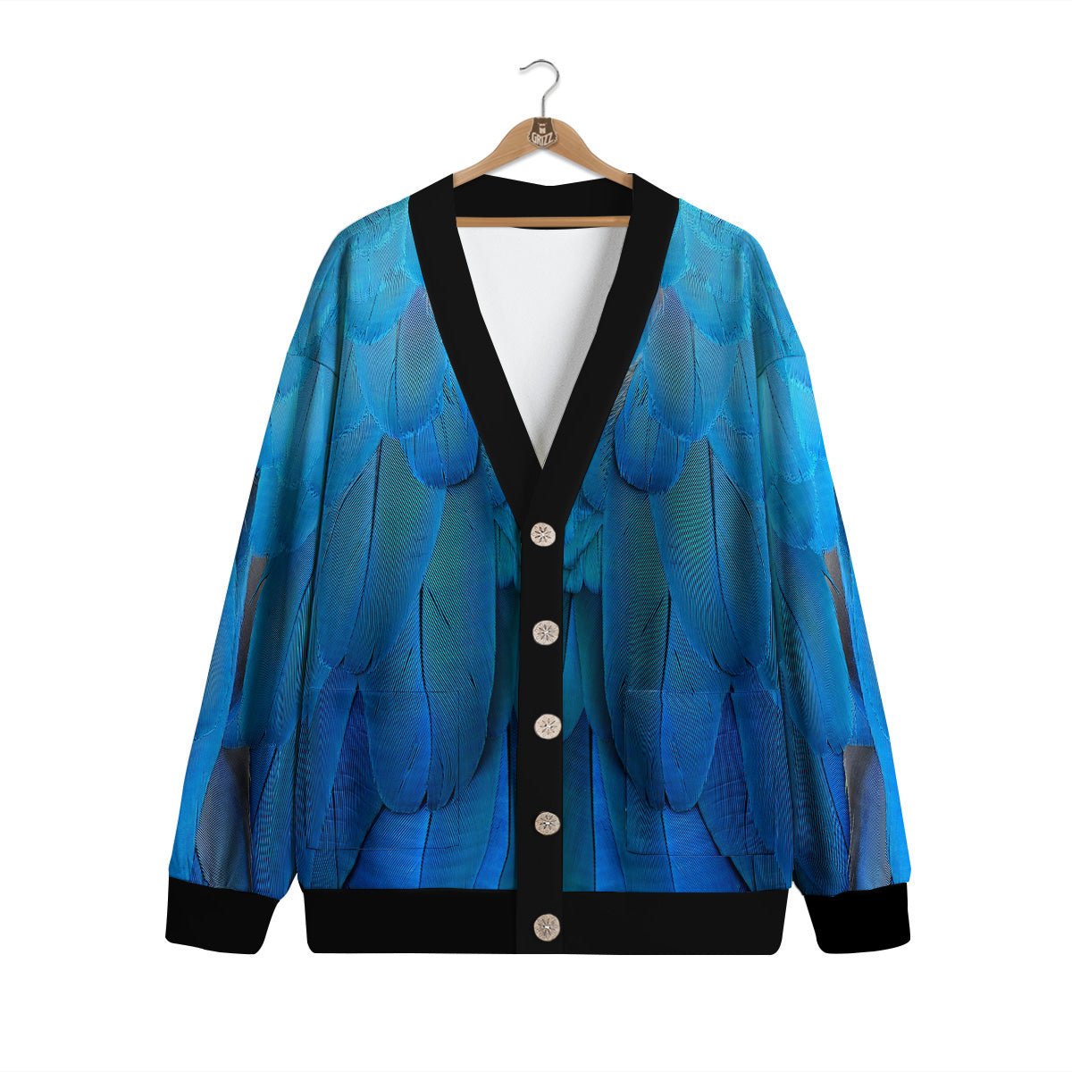 Feather Blue Print Cardigan-grizzshop