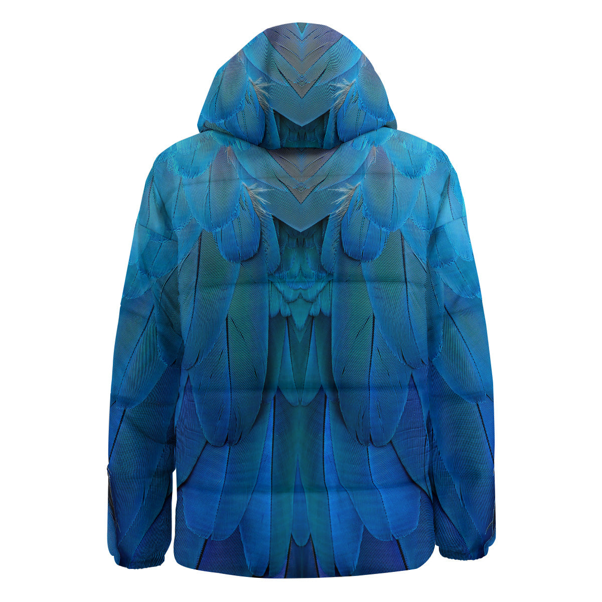 Feather Blue Print Down Jacket-grizzshop