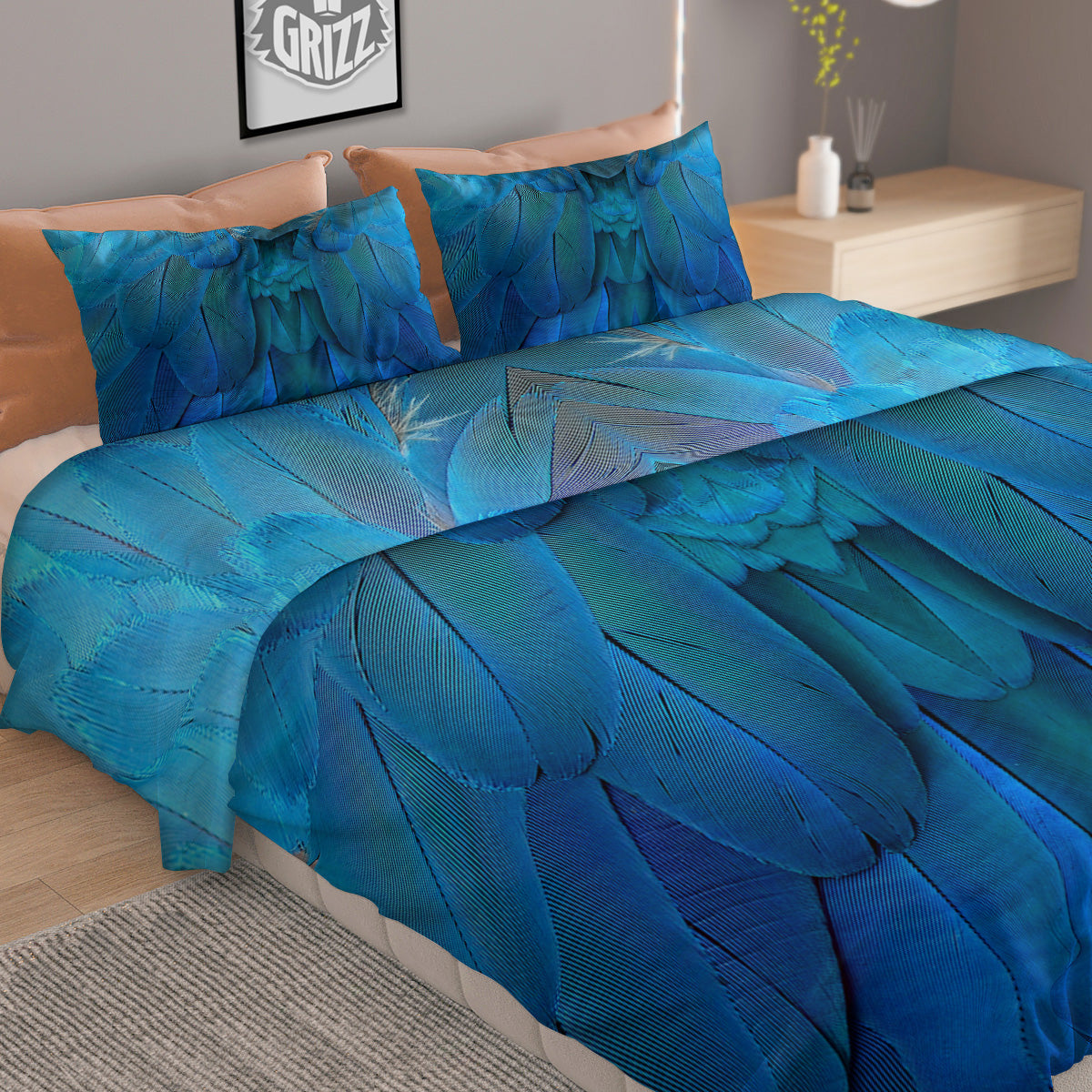 Flower And Girly Print Pattern Duvet Cover Bedding Set
