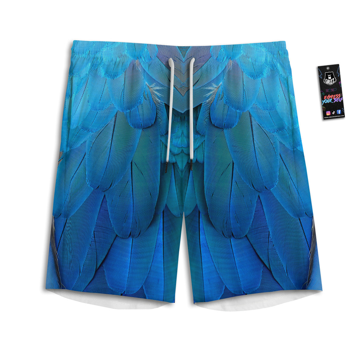 Feather Blue Print Men's Athletic Shorts