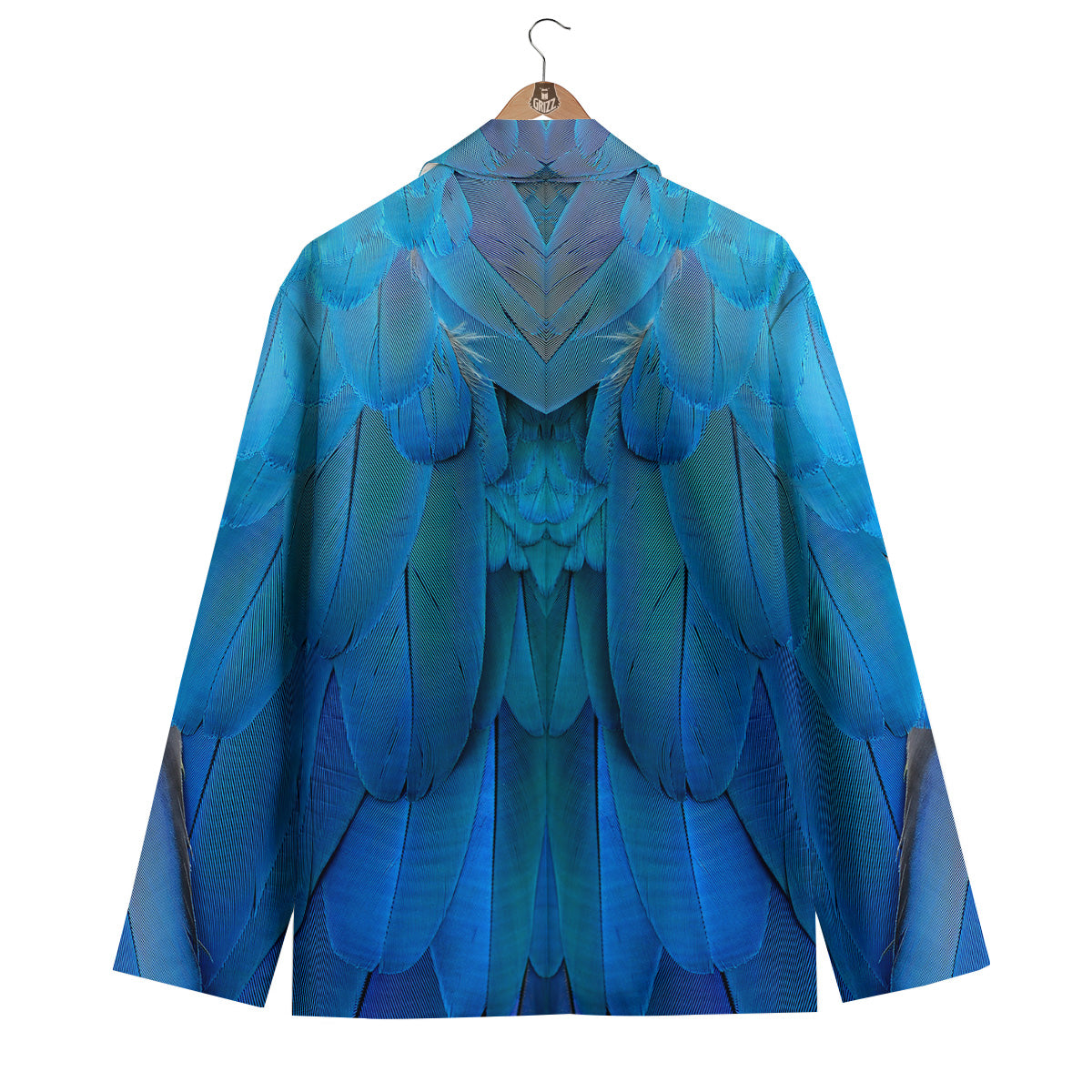 Feather Blue Print Men's Blazer-grizzshop