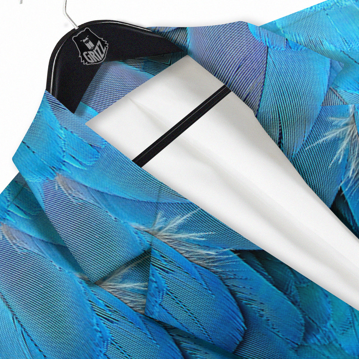 Feather Blue Print Men's Sport Coat-grizzshop