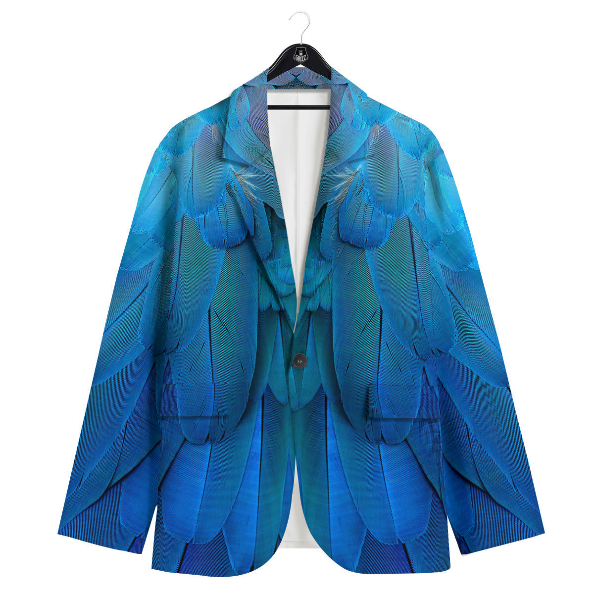 Feather Blue Print Men's Sport Coat-grizzshop