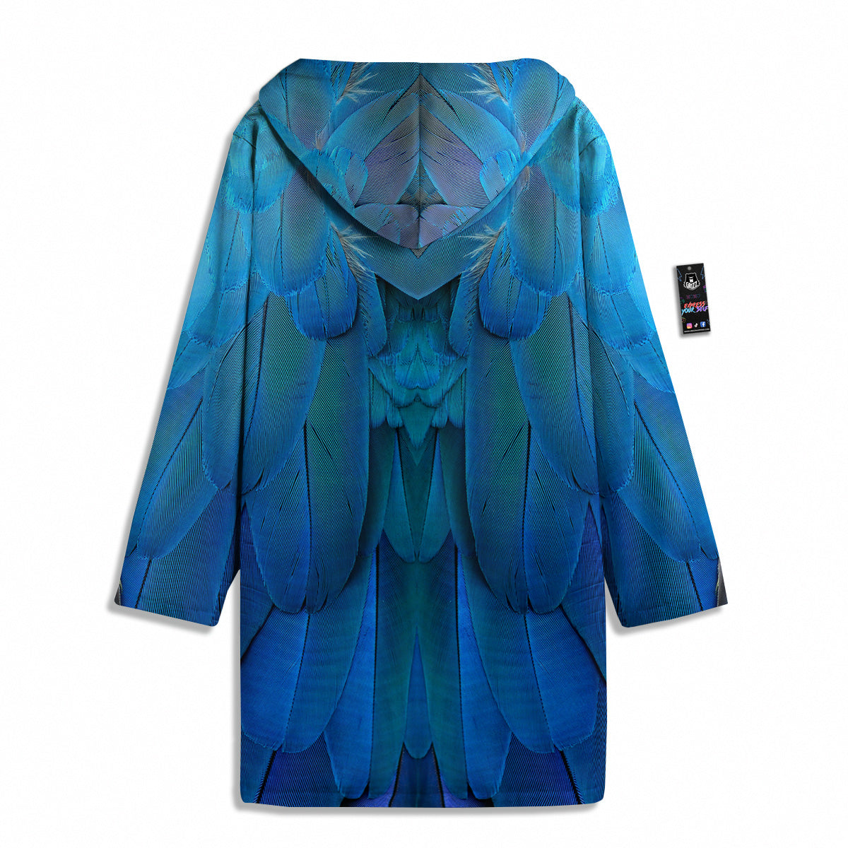 Feather Blue Print Men's Windbreaker Jacket-grizzshop