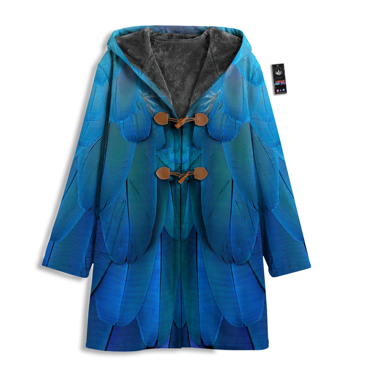 Feather Blue Print Men's Windbreaker Jacket-grizzshop