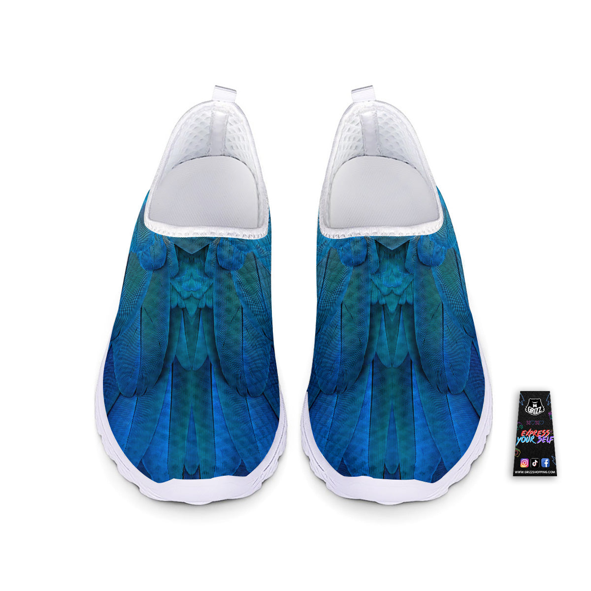 Feather Blue Print Nurse Shoes-grizzshop