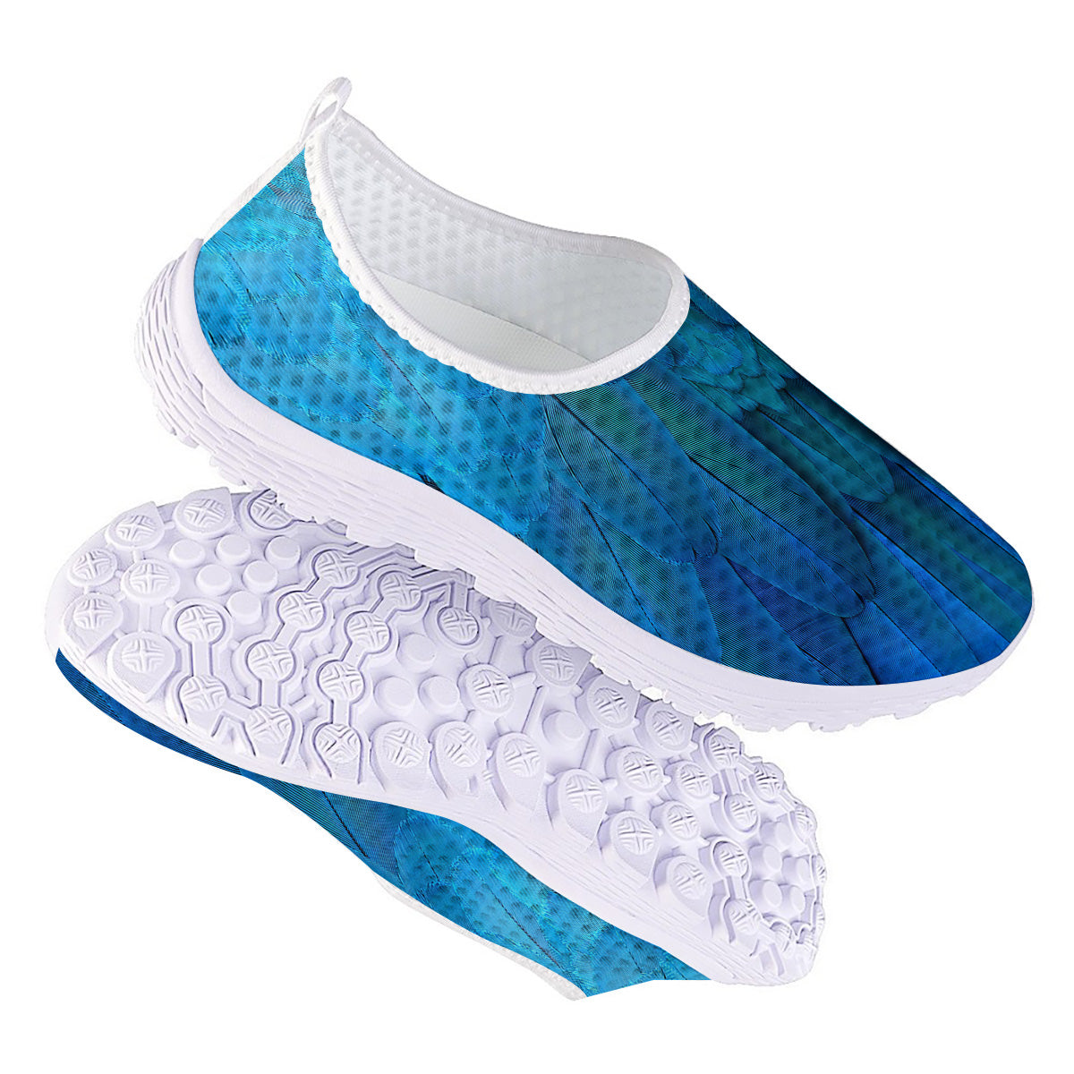 Feather Blue Print Nurse Shoes-grizzshop