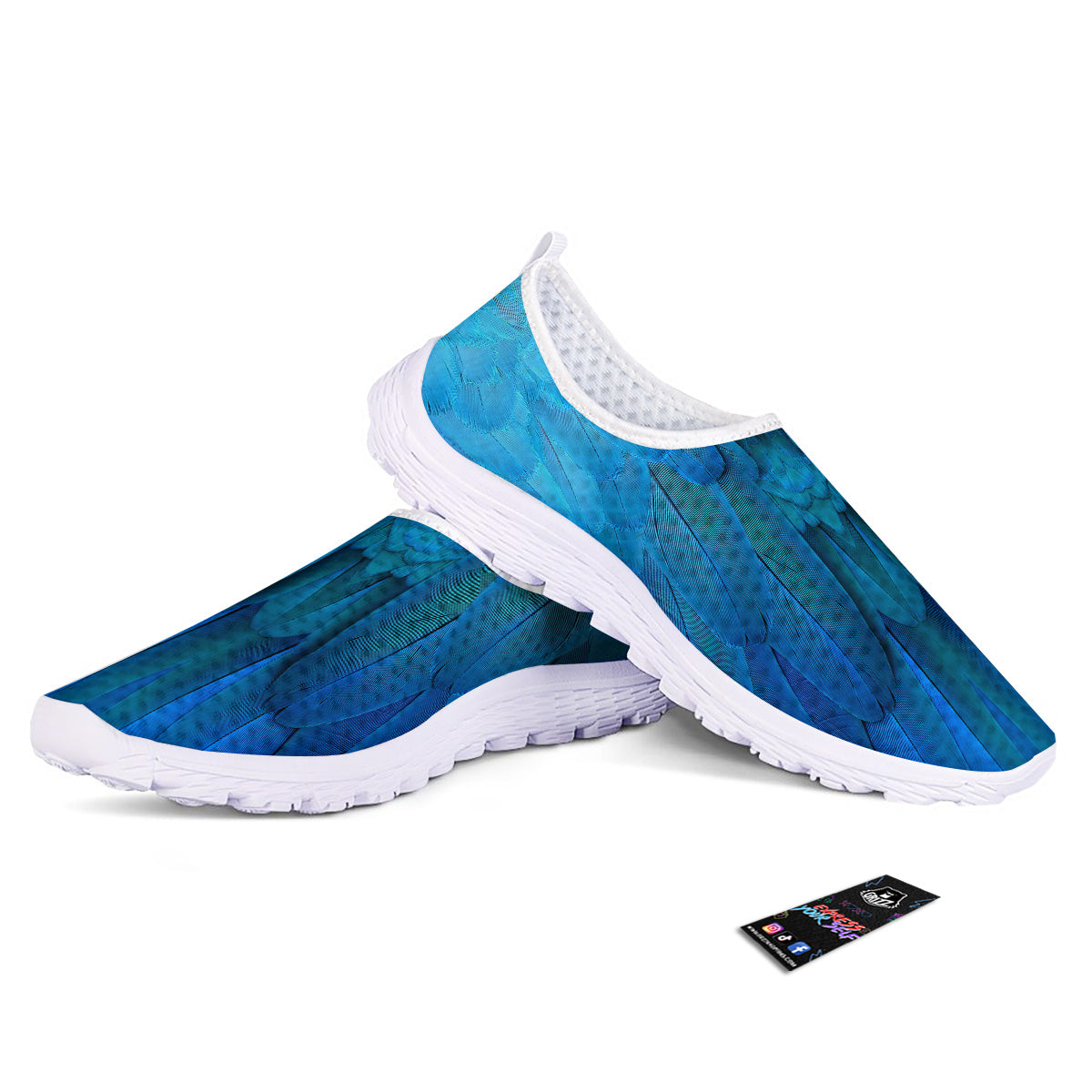 Feather Blue Print Nurse Shoes-grizzshop
