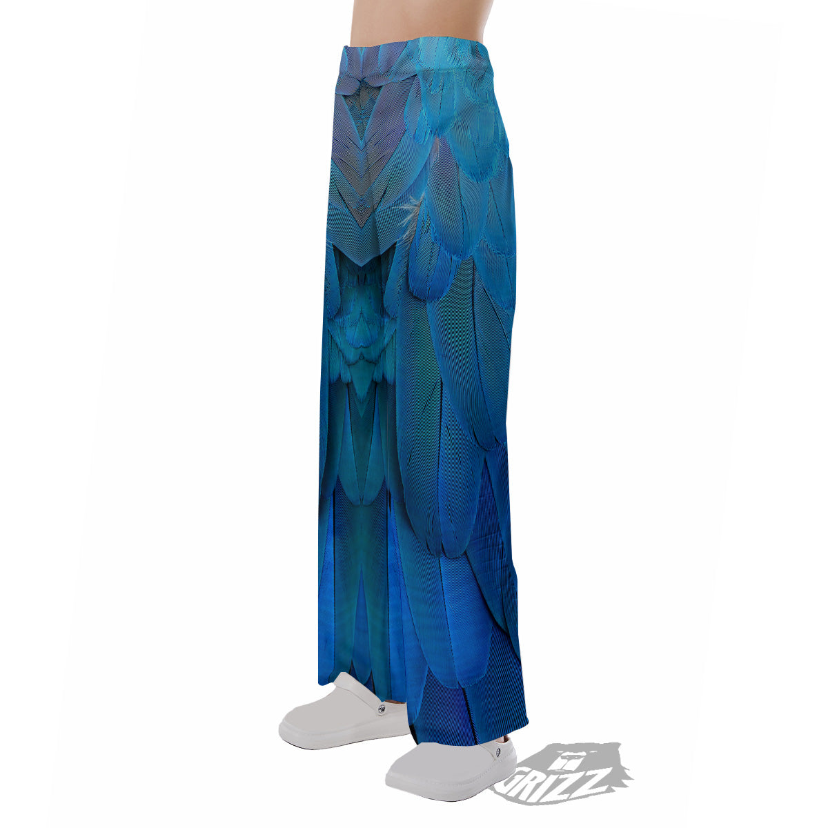 Feather Blue Print Pajama Pants-grizzshop
