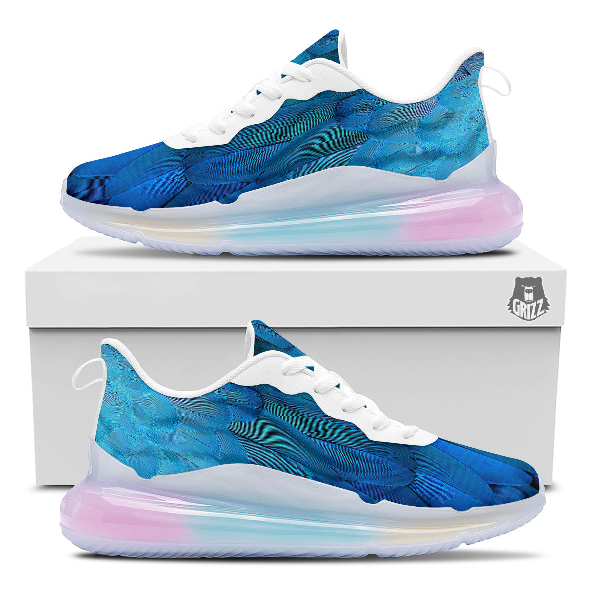 Feather Blue Print Running Sneakers-grizzshop